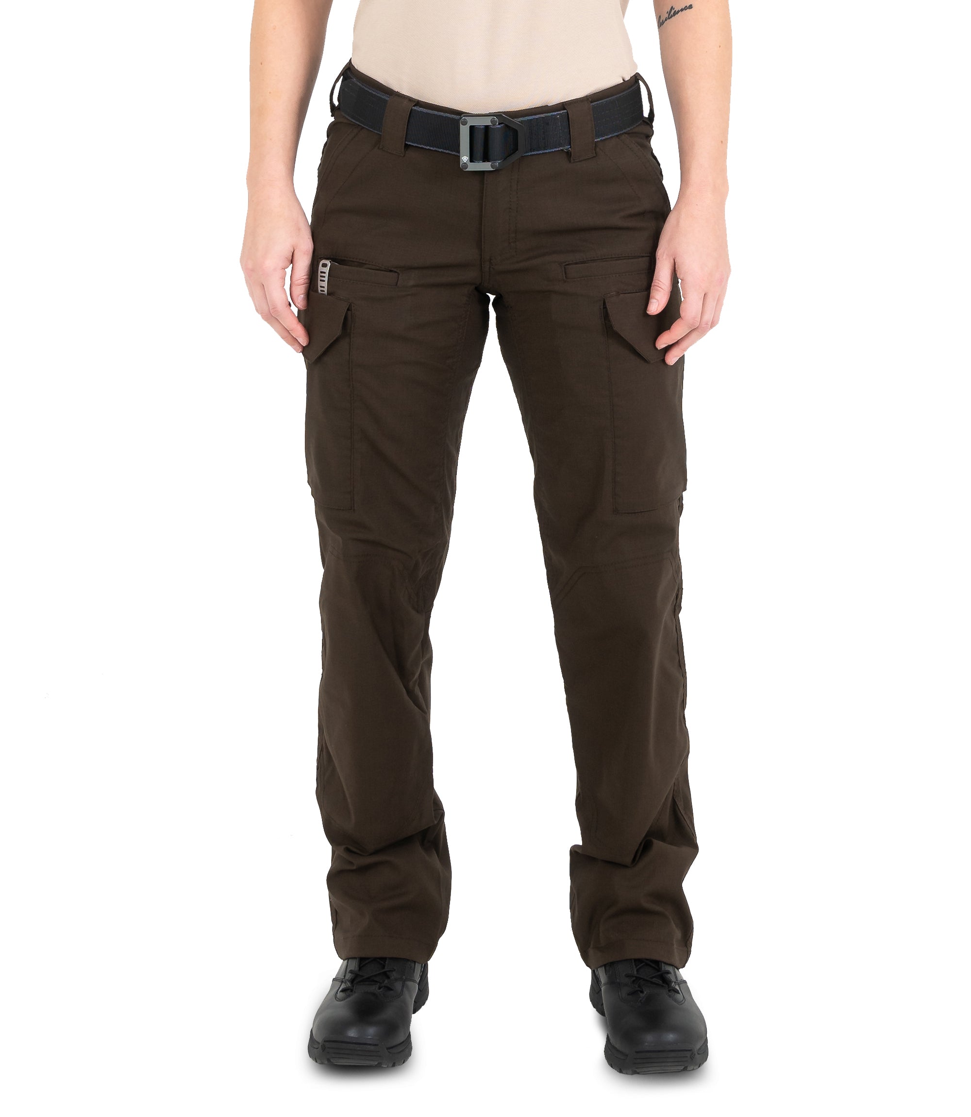 Front of Women's V2 Tactical Pants in Kodiak Brown |color_kodiak brown