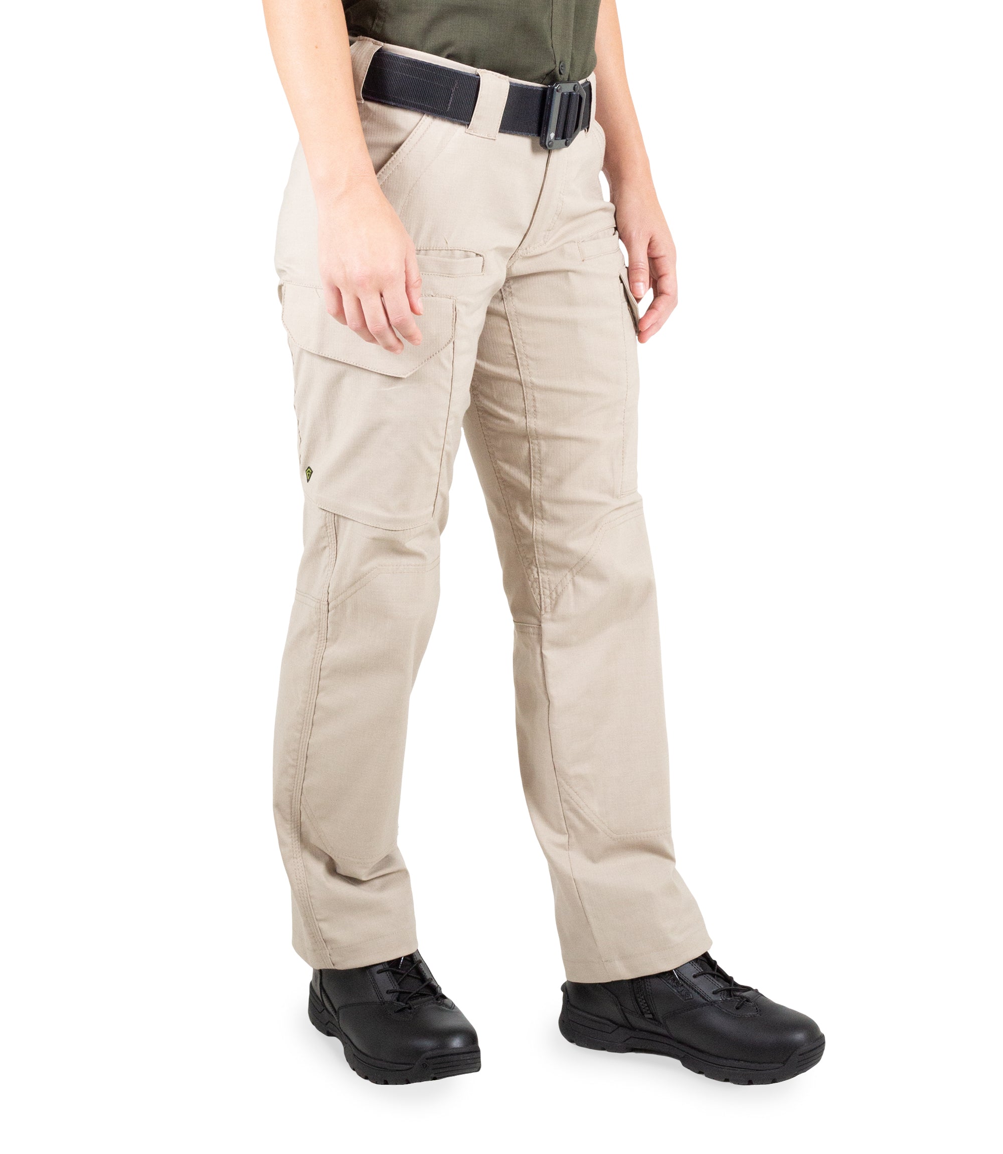 Side of Women's V2 Tactical Pants in Khaki |color_khaki