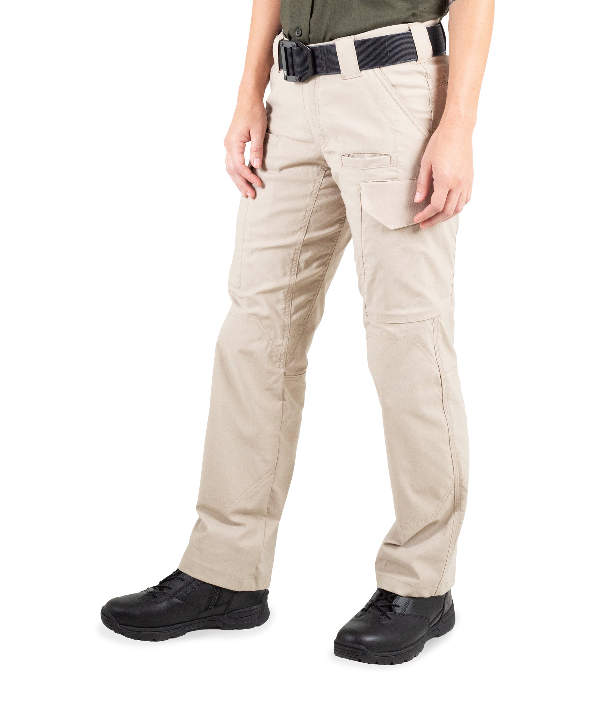 Side of Women's V2 Tactical Pants in Khaki |color_khaki