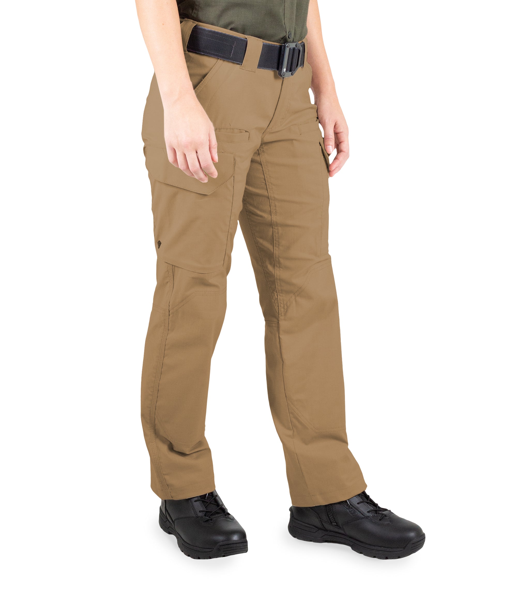 Side of Women's V2 Tactical Pants in Coyote Brown |color_coyote brown