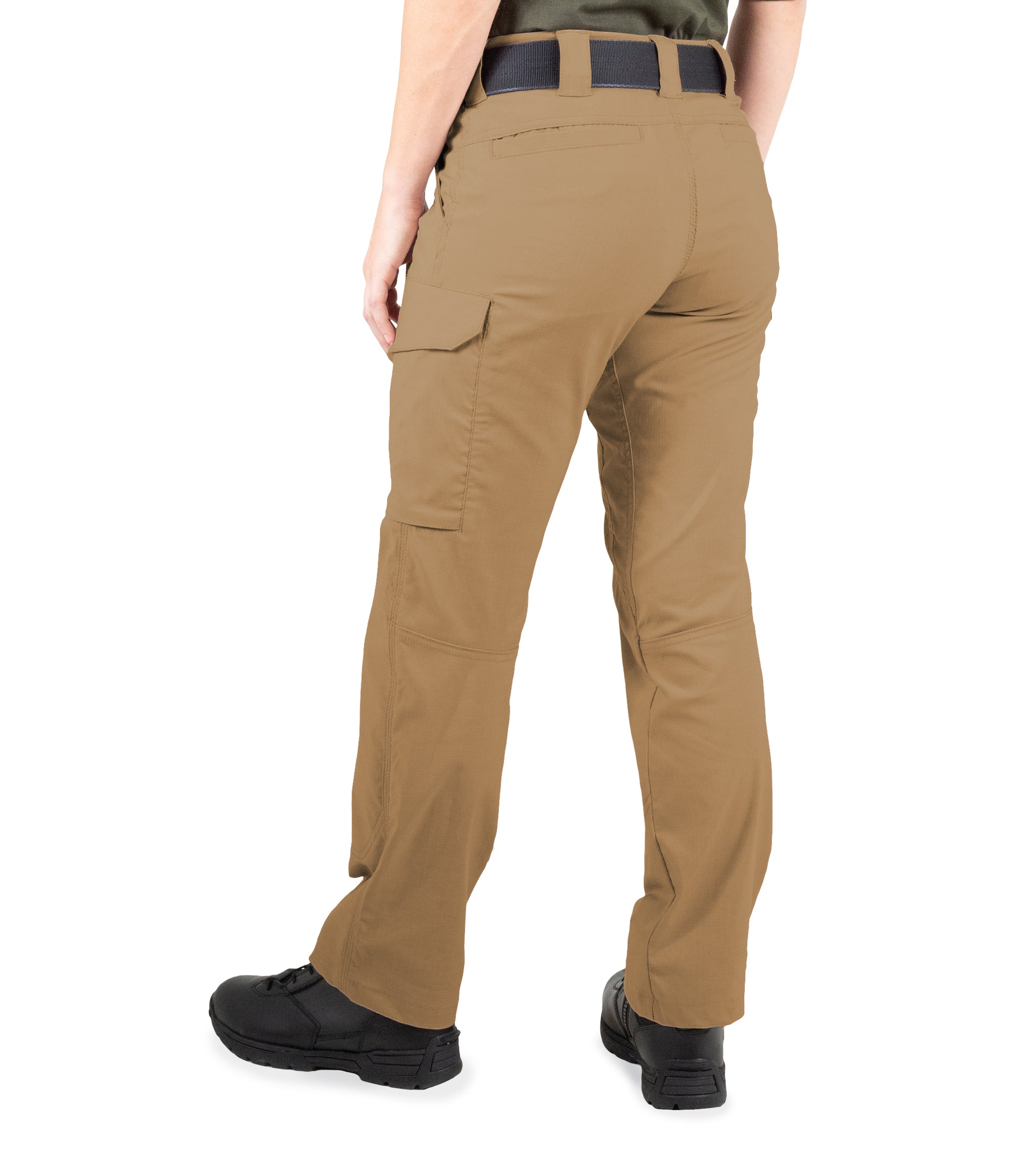 Side of Women's V2 Tactical Pants in Coyote Brown |color_coyote brown