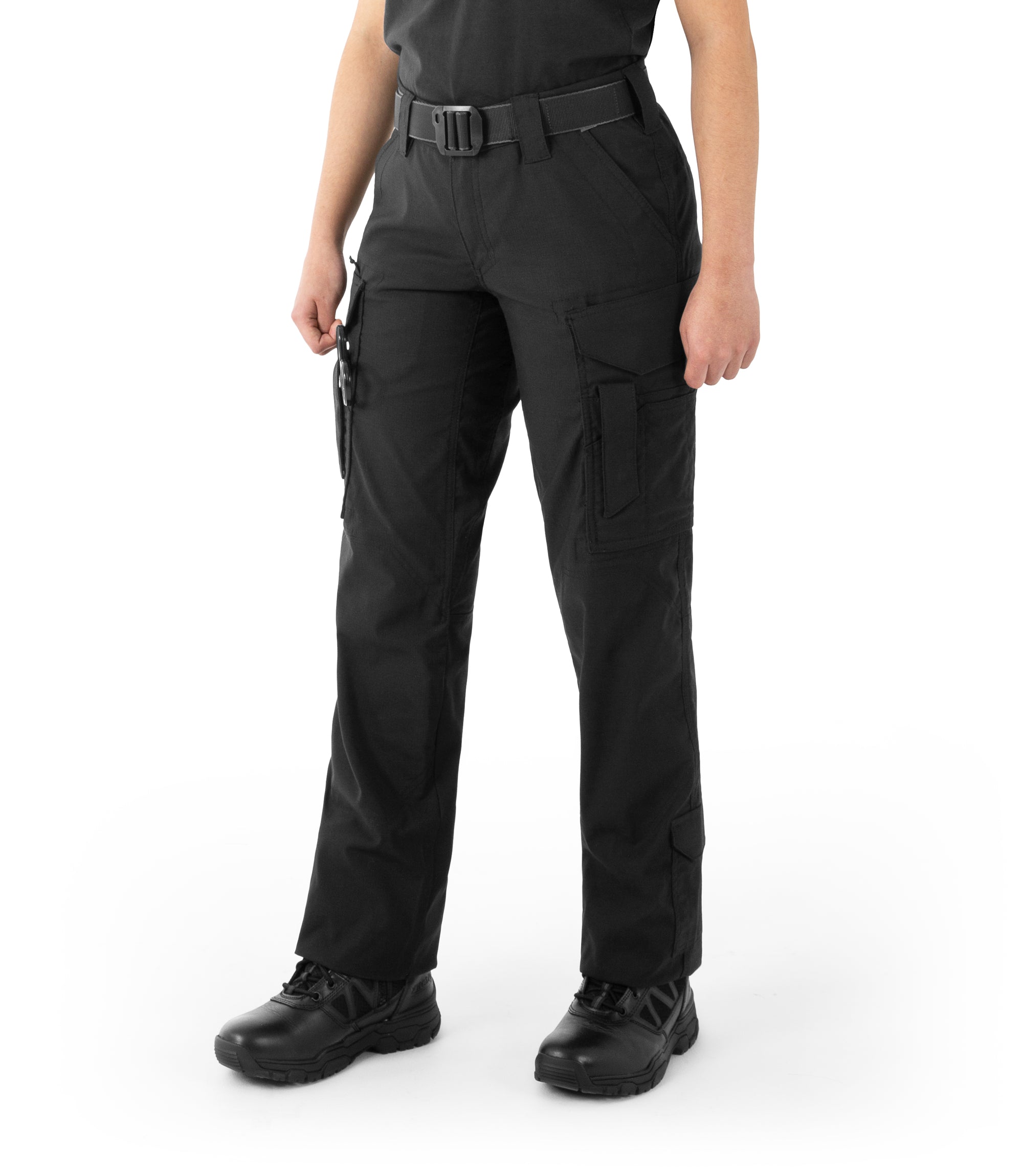 Side of Women's V2 EMS Pant in Black |color_black
