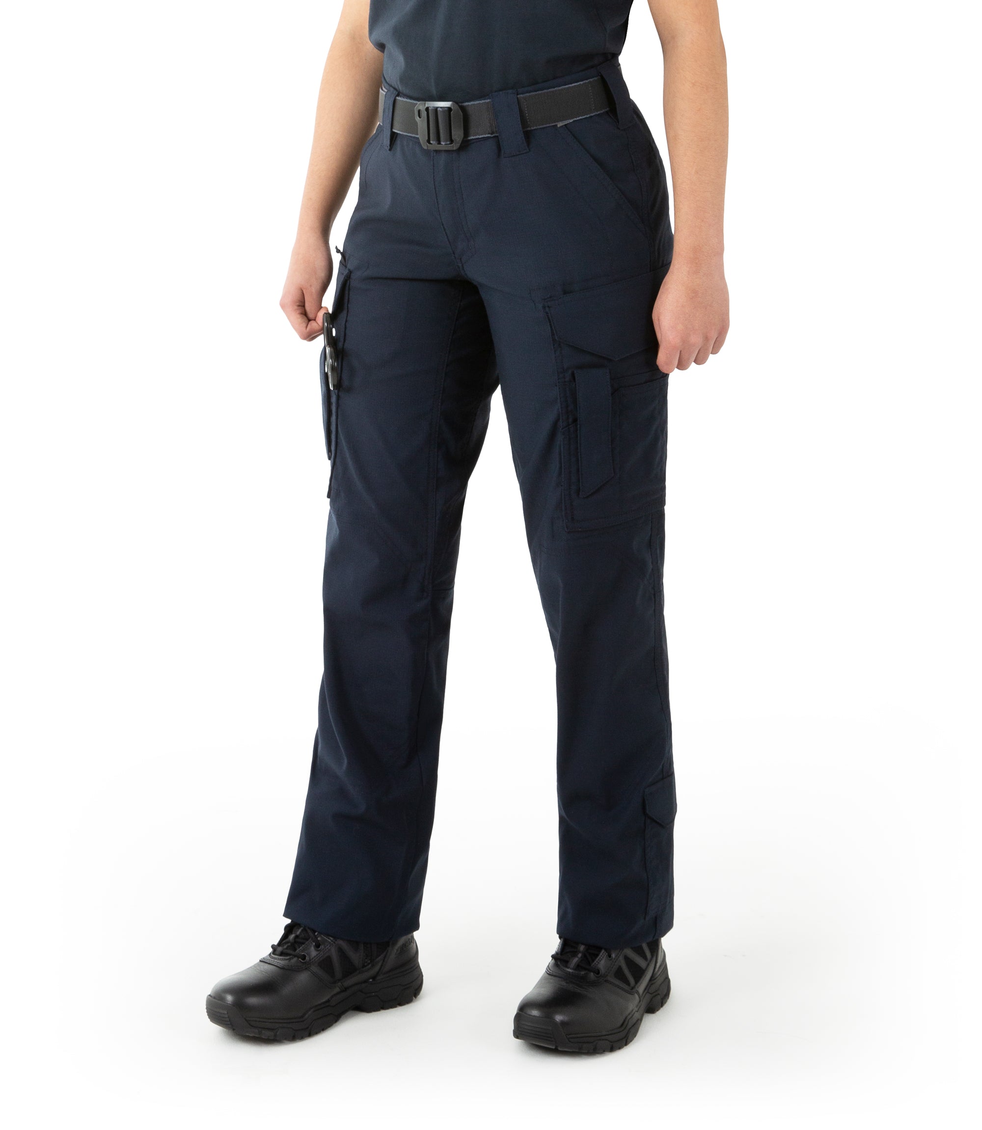 Side of Women's V2 EMS Pant in Midnight Navy |color_midnight navy