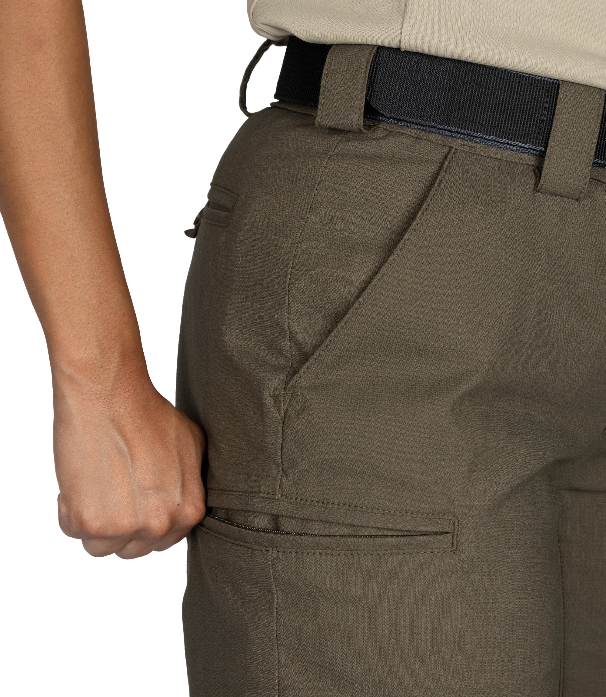 Side Pocket of Women's V2 PRO DUTY™ 6 Pocket Pant in Ranger Green |color_ranger green