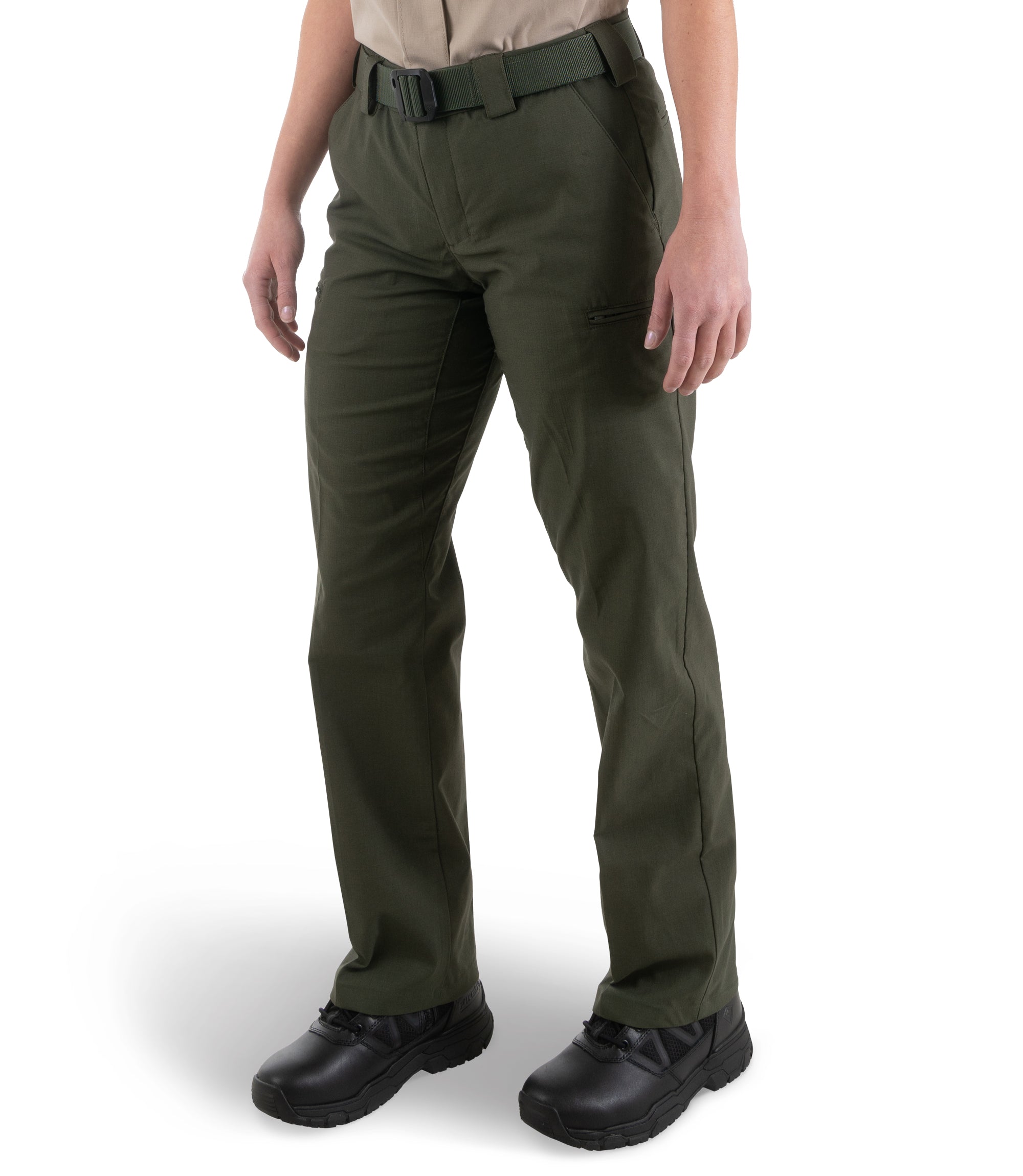 Side of Women's V2 PRO DUTY™ 6 Pocket Pant in OD Green |color_od green
