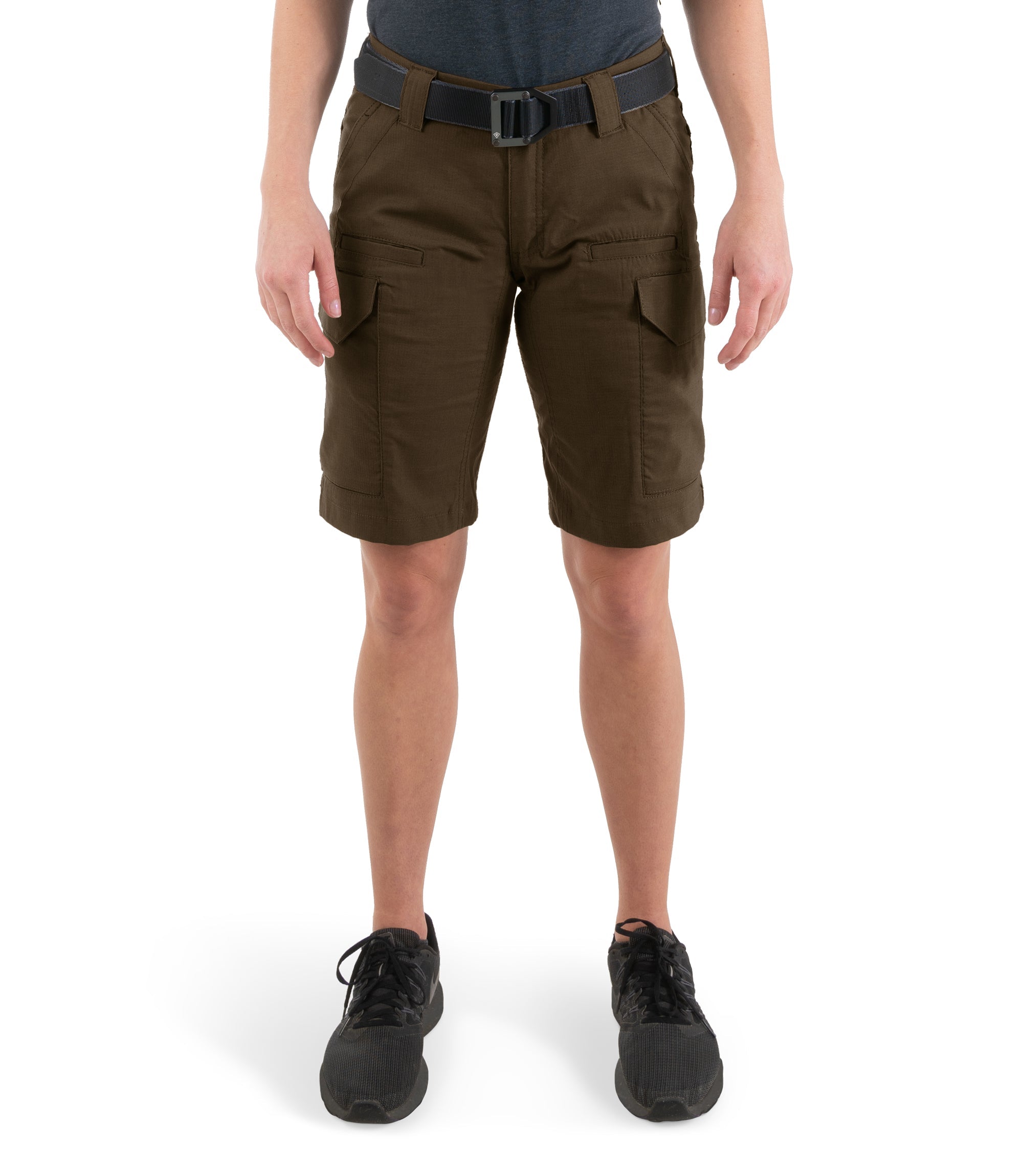 Front view of Women's V2 Tactical Short in Kodiak Brown|color_kodiak brown