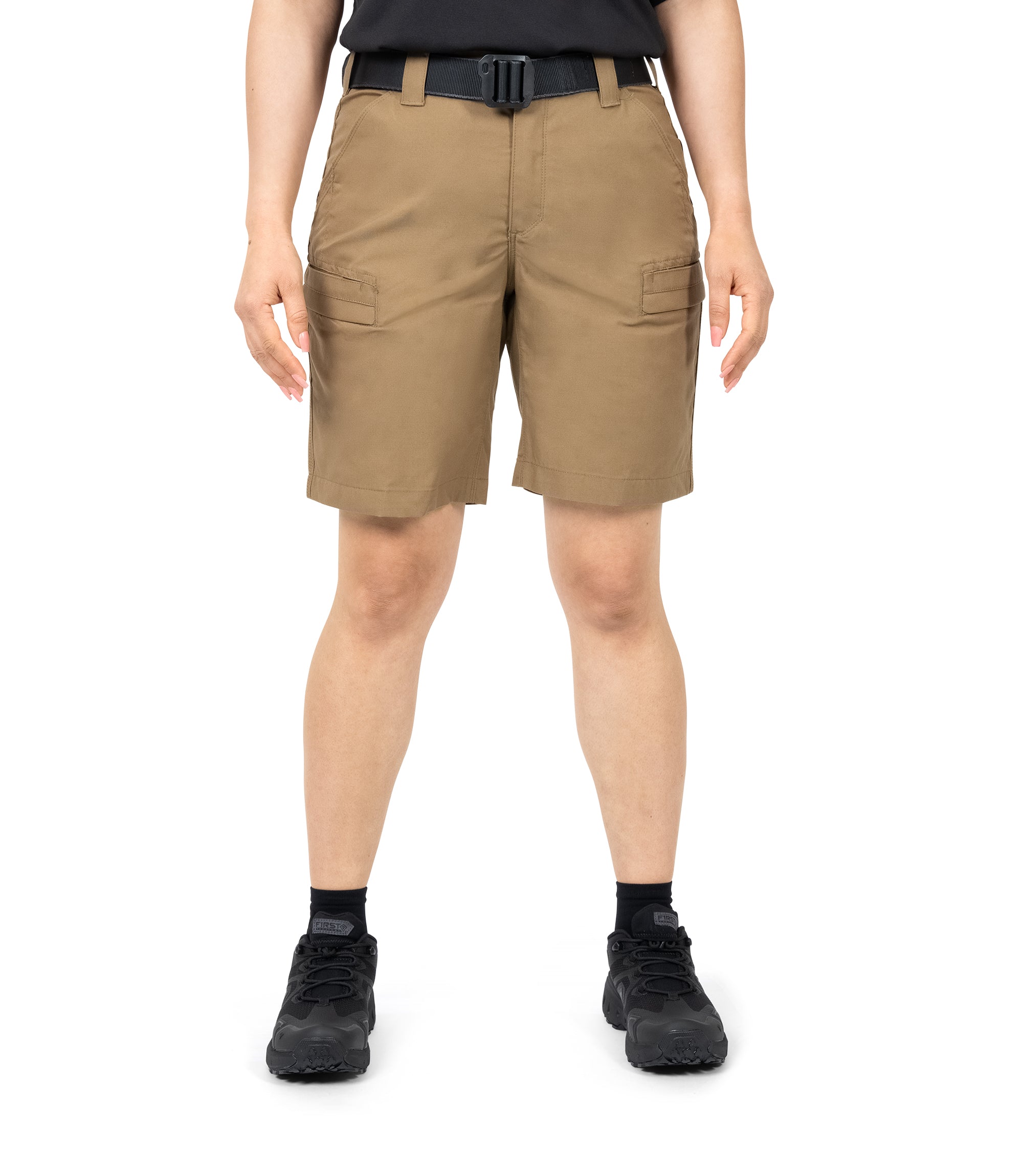 Front view of Women's A2 Short in coyote brown|color_coyote brown