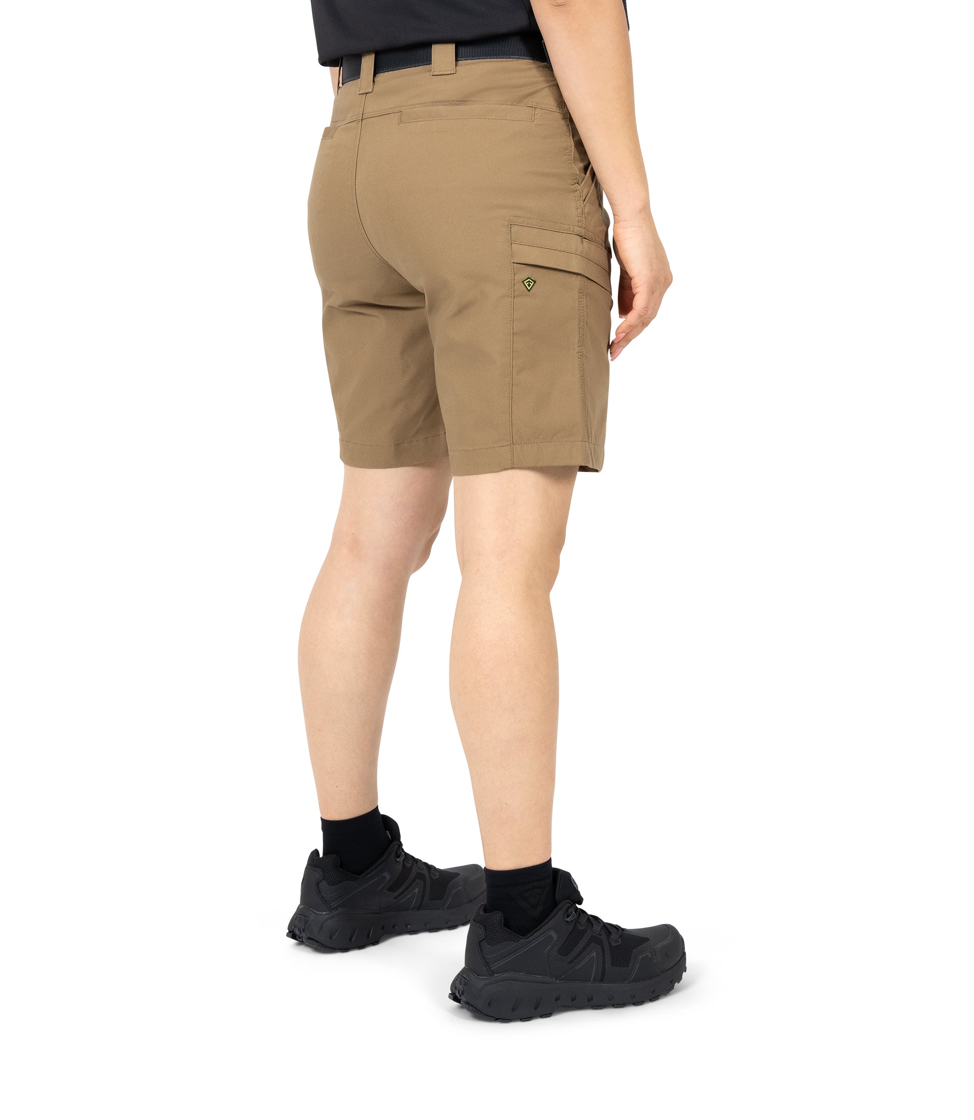 Right back side view of Women's A2 Short in coyote brown|color_coyote brown