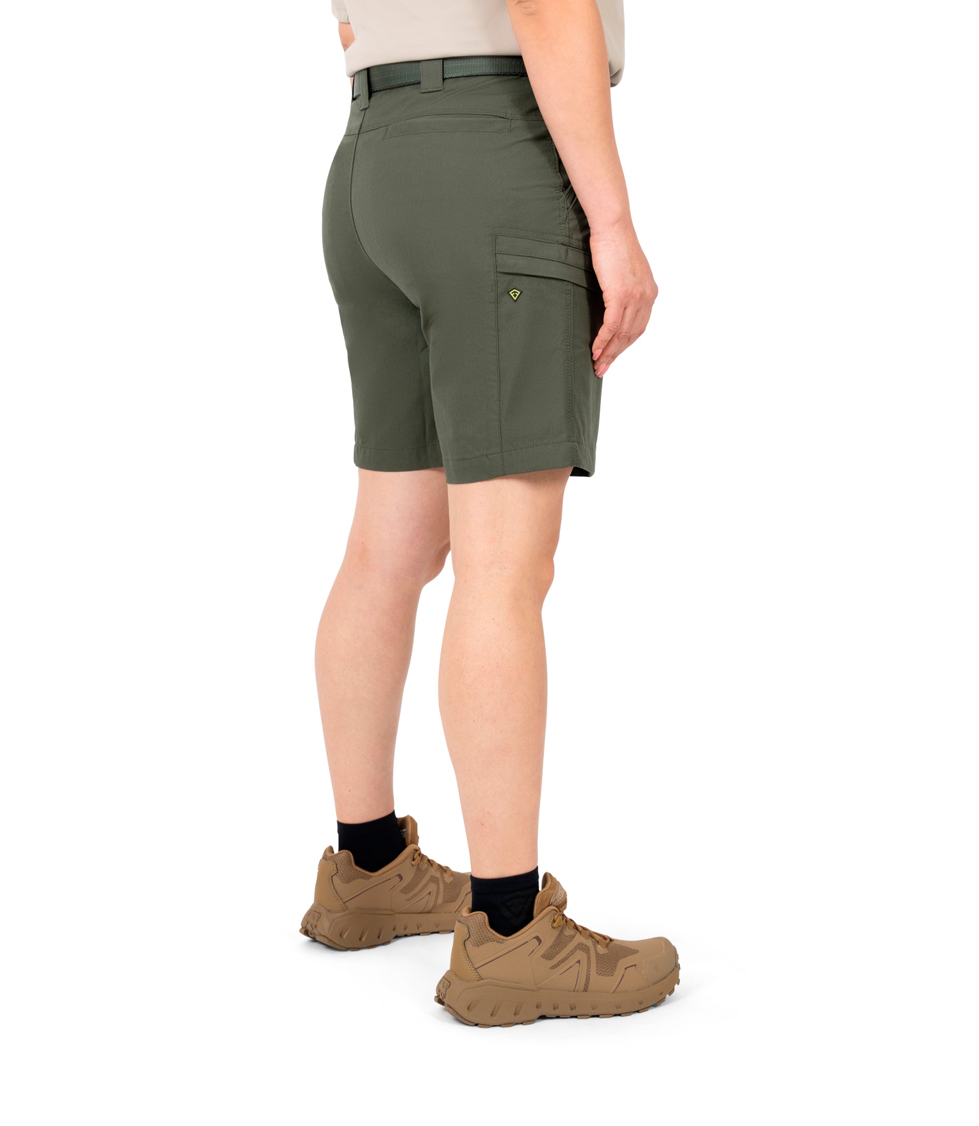 Right back side view of Women's A2 Short in OD Green|color_OD Green