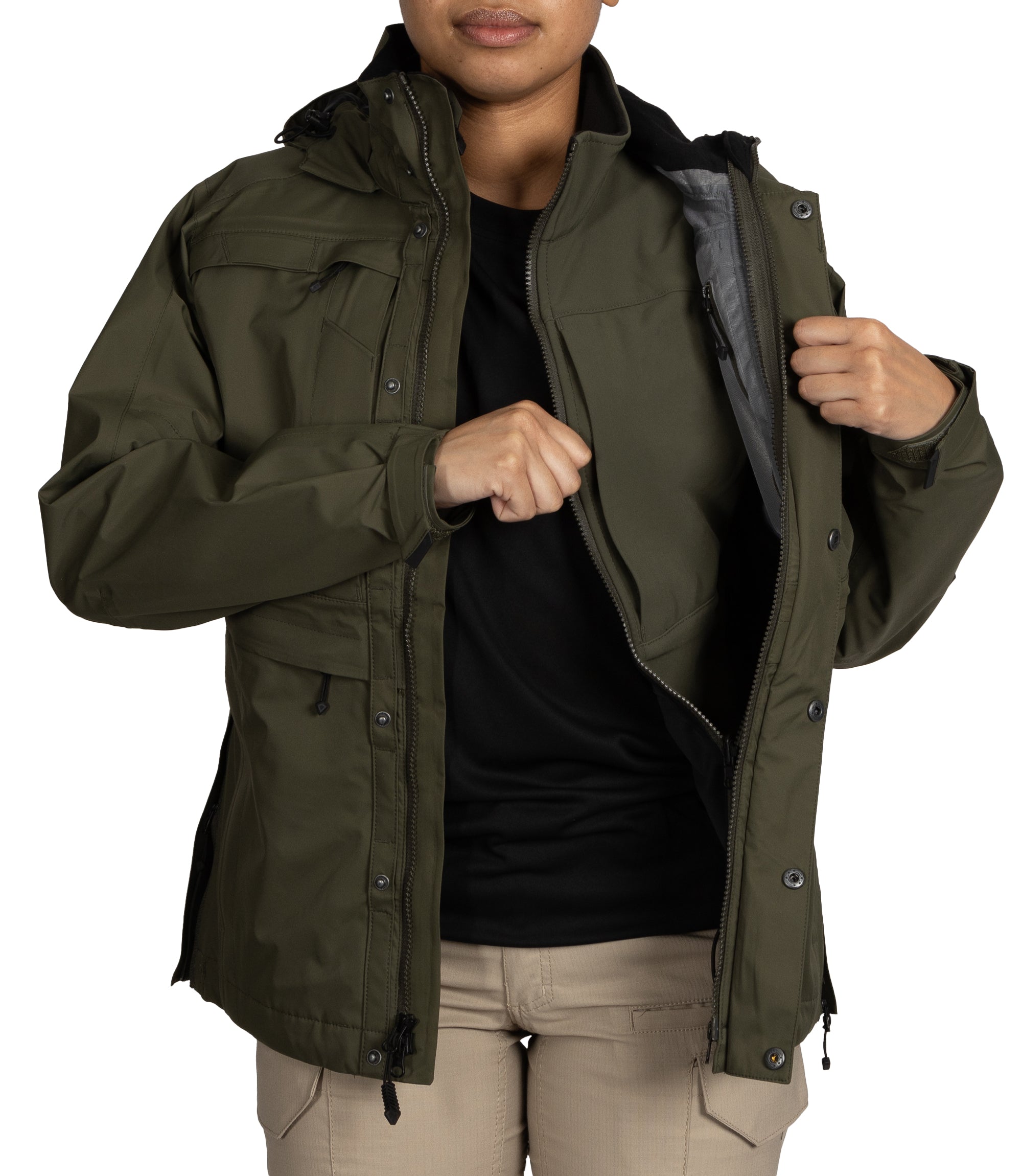 Interior 3-In-1 of Women’s Tactix 3-In-1 System Parka in OD Green|color_od green