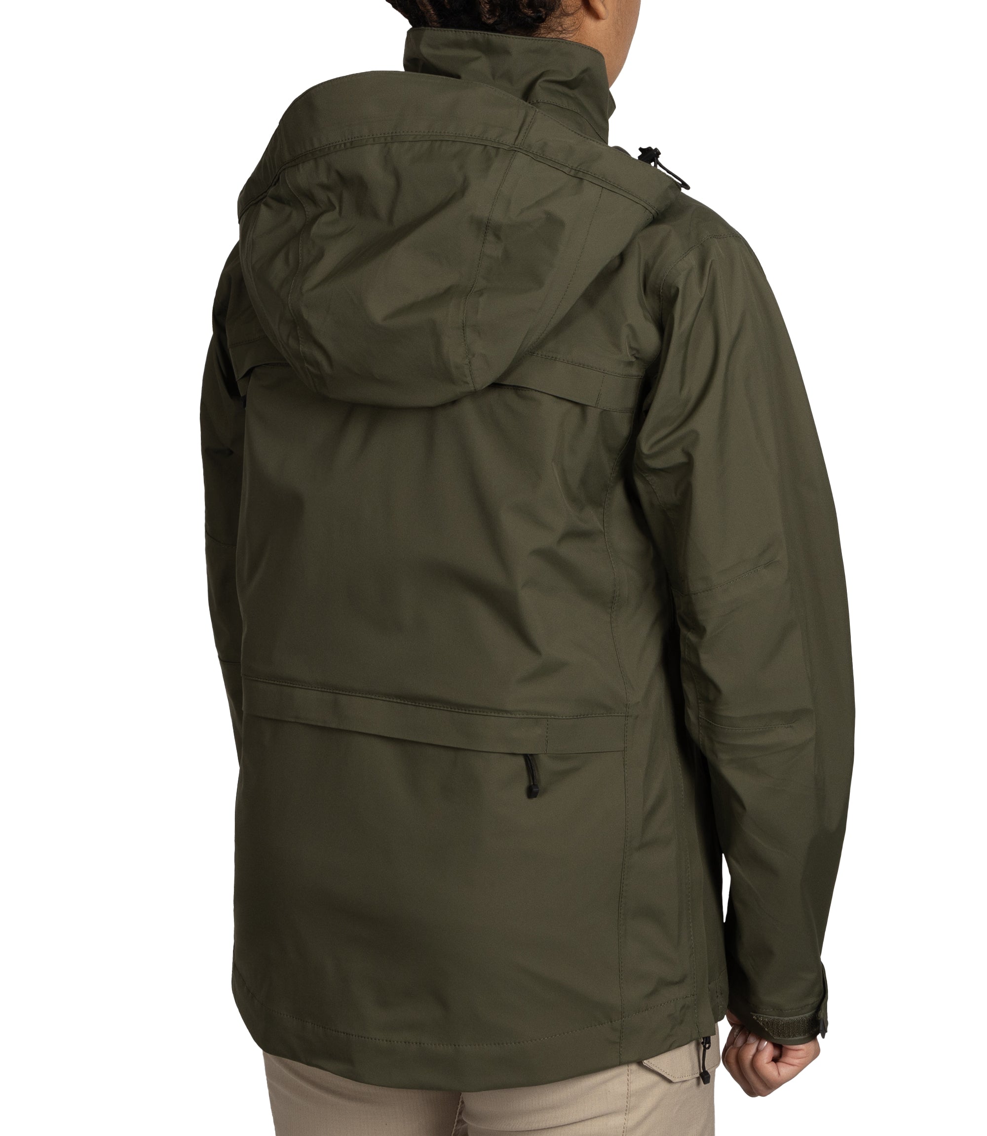 Right back side view of Women’s Tactix 3-In-1 System Parka in OD Green|color_od green