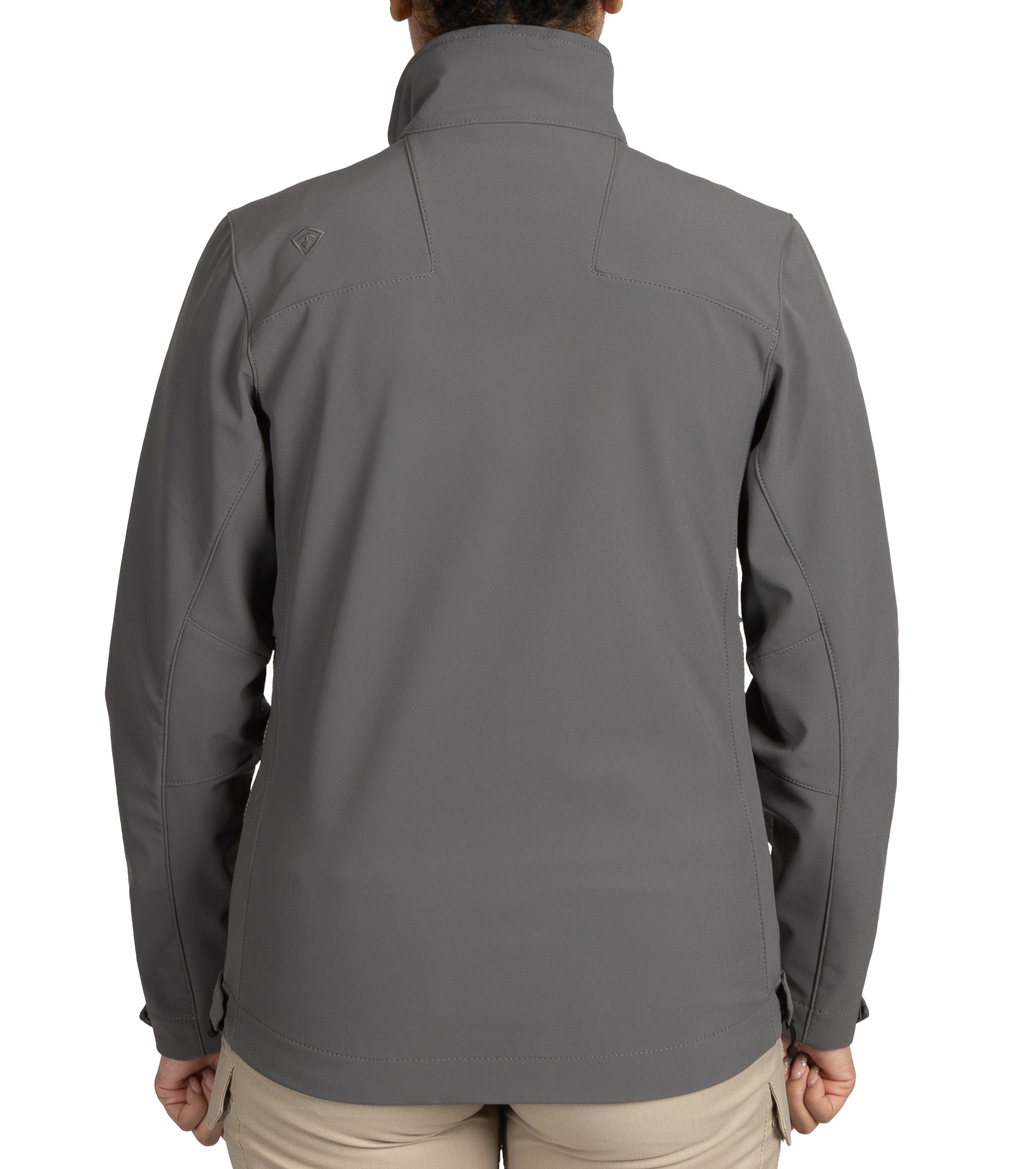 Back view of Women’s Tactix Softshell Jacket in Wolf Grey|color_wolf grey