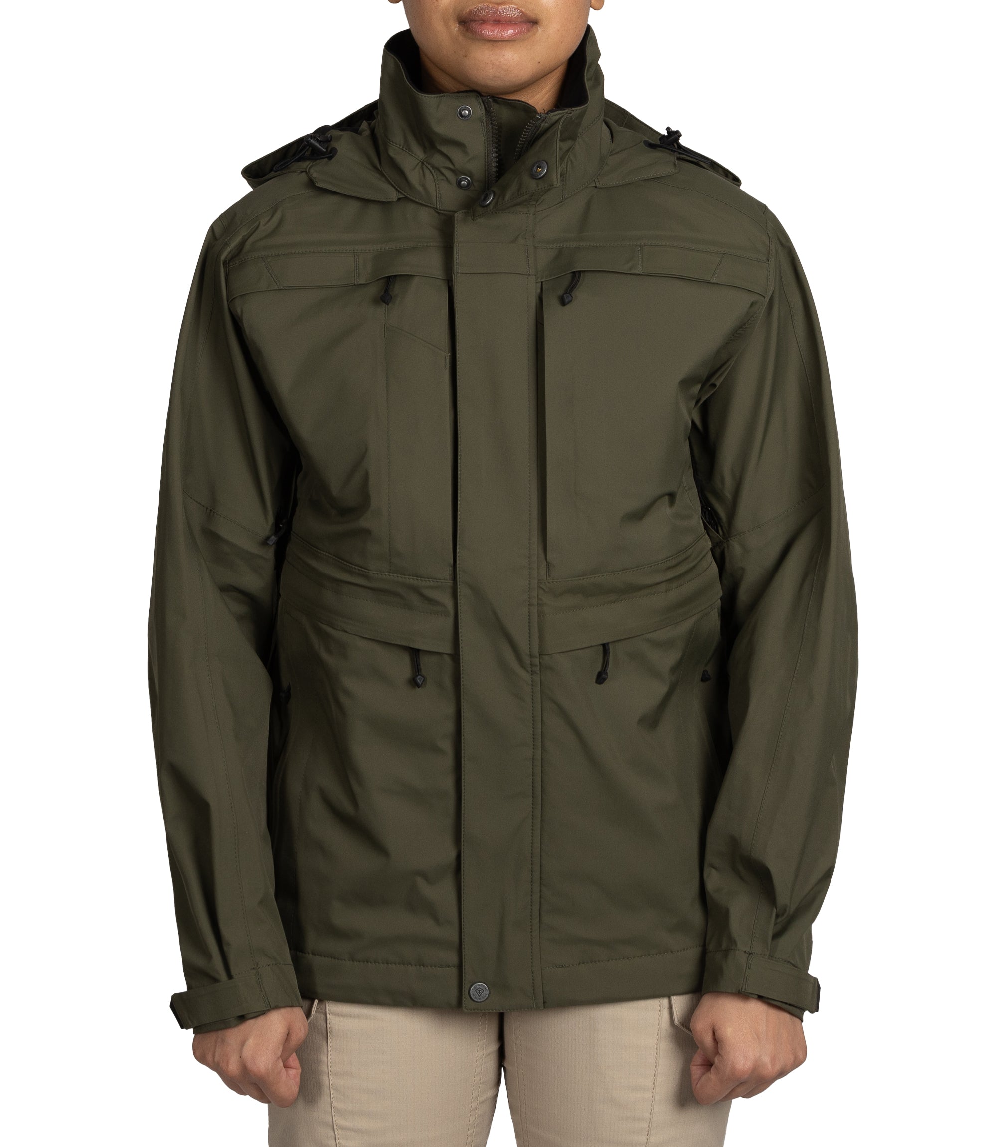 Front view of Women’s Tactix 3-In-1 System Jacket in OD Green|color_od green