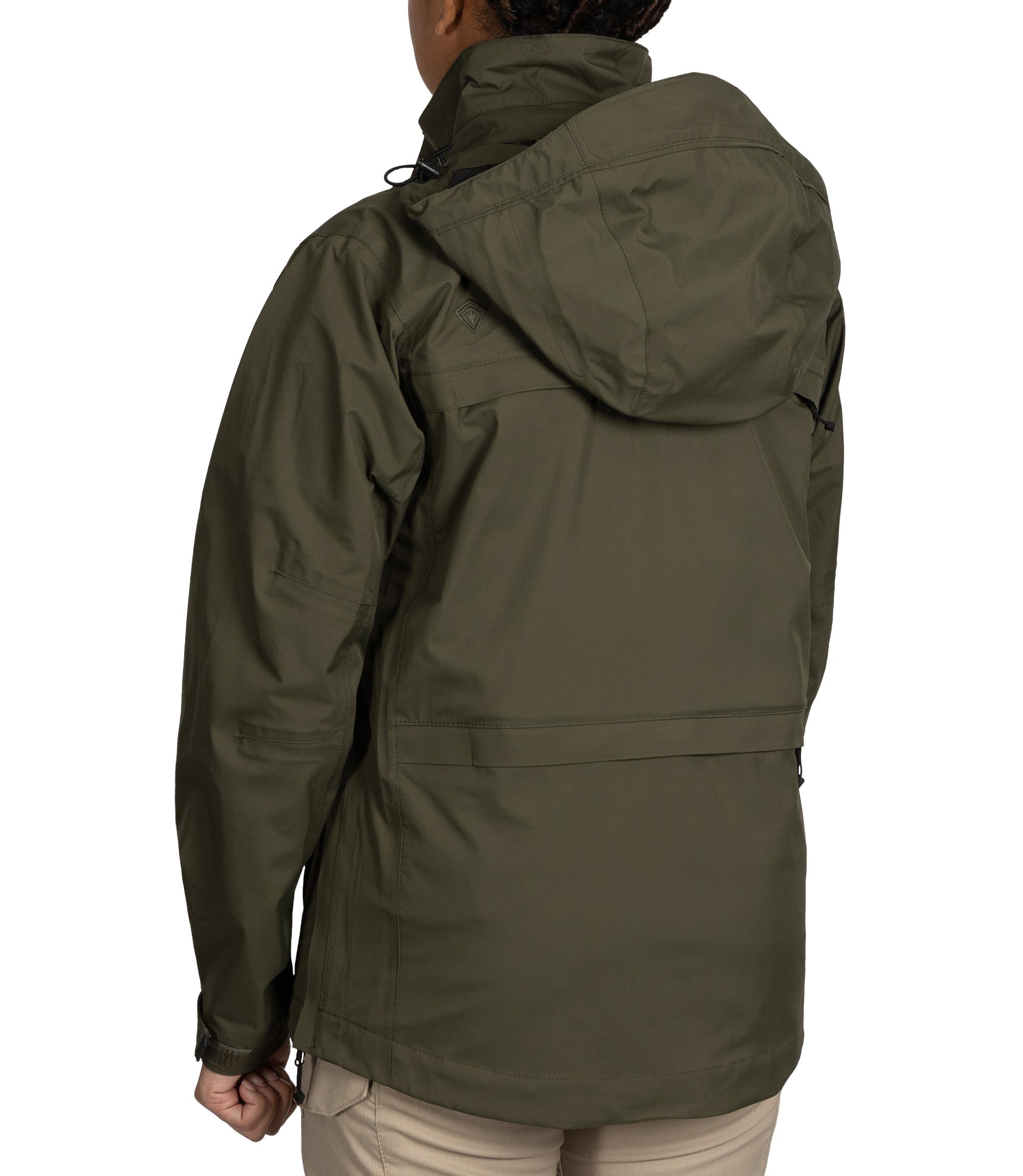 Left back side view of Women’s Tactix 3-In-1 System Jacket in OD Green|color_od green