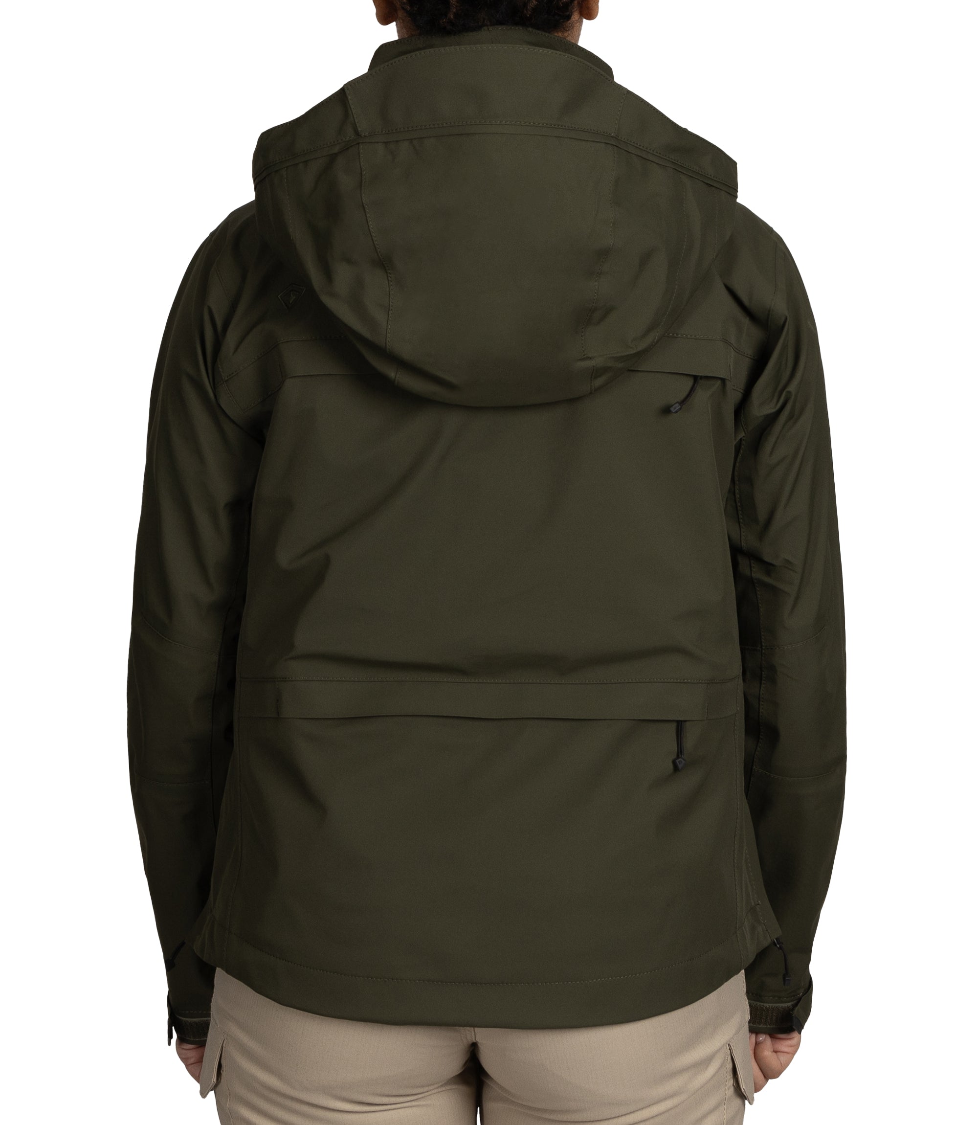 Back view of Women’s Tactix Parka Shell in OD Green|color_od green