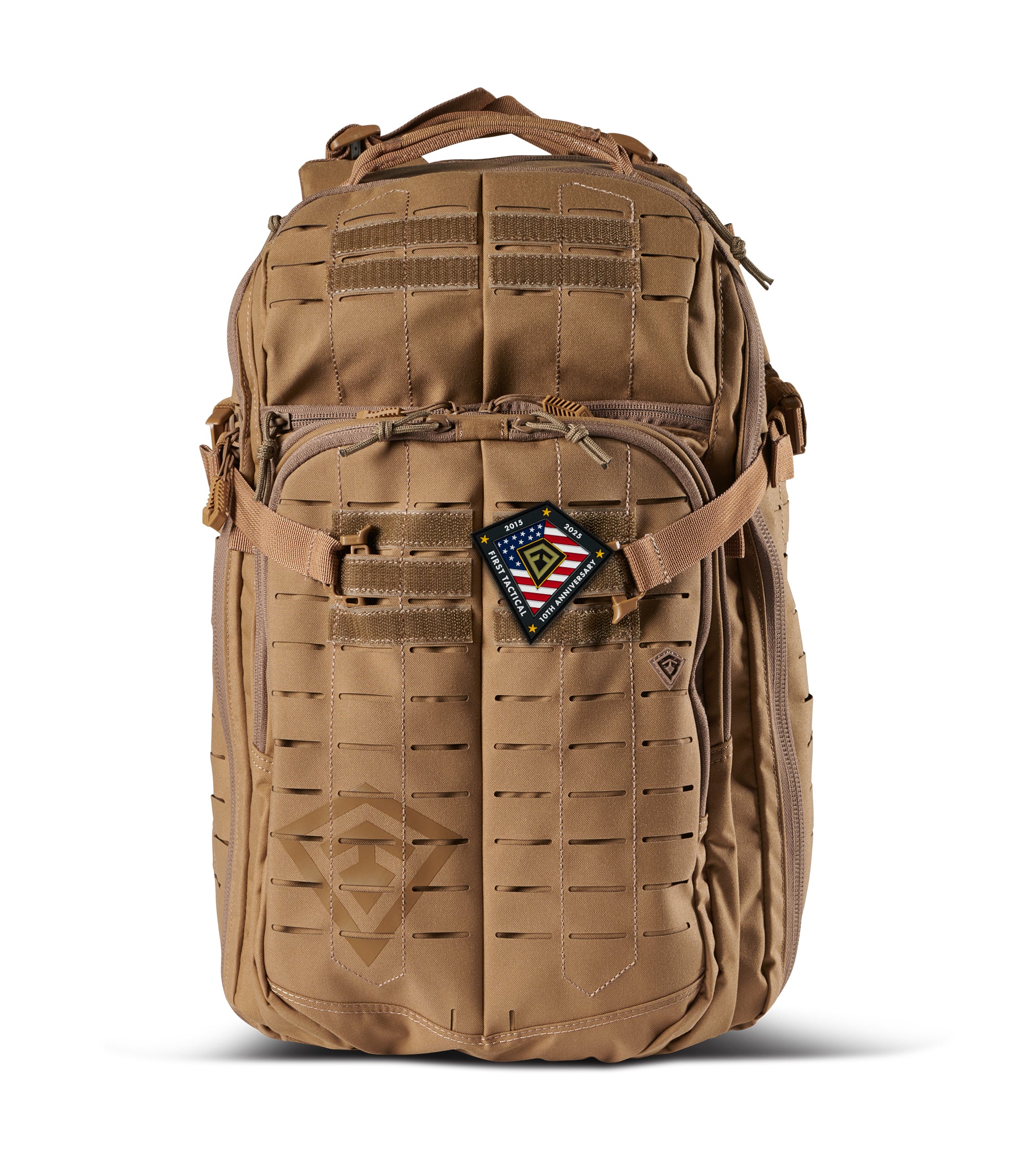 10 Year Anniversary Patch place on backpack