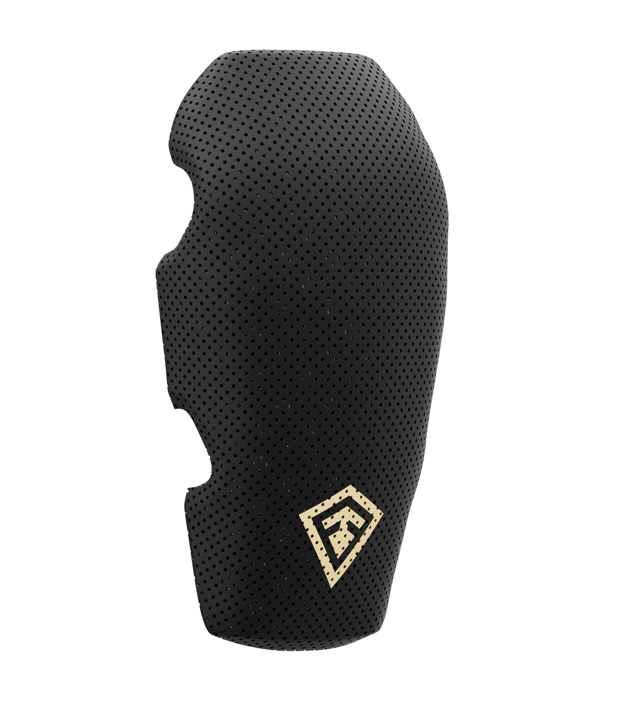 Right side 1/4 view of internal knee pads in color black|color_black