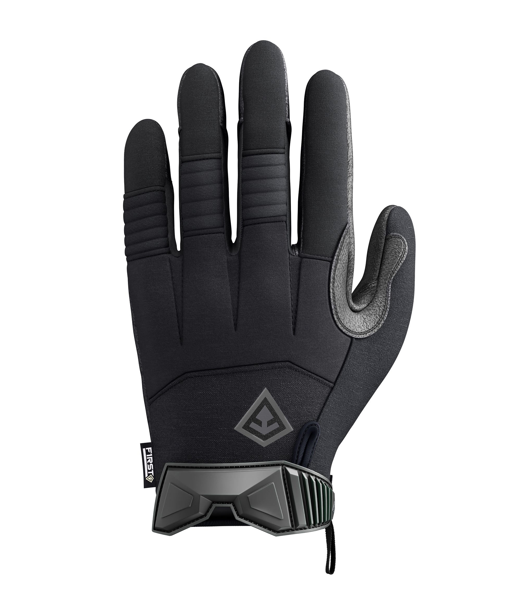 Front of Men's Medium Duty Padded Glove in Black |color_black