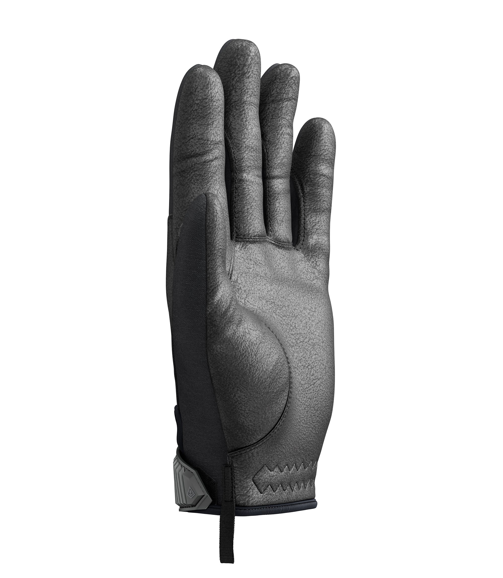 Thumb side angle of Men's Medium Duty Padded Glove in Black |color_black