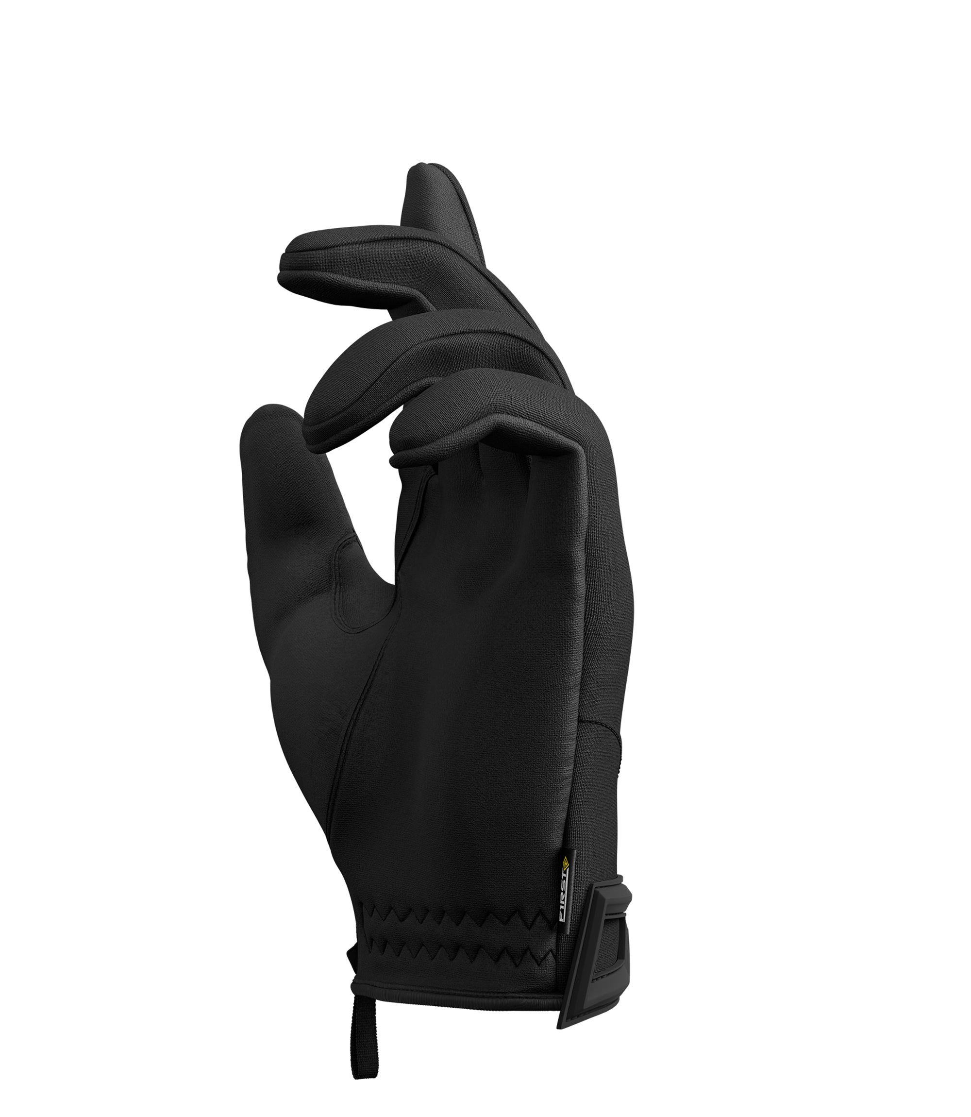 Left inside 1/4 view of Men's Slash Patrol Glove pose 2|color_black