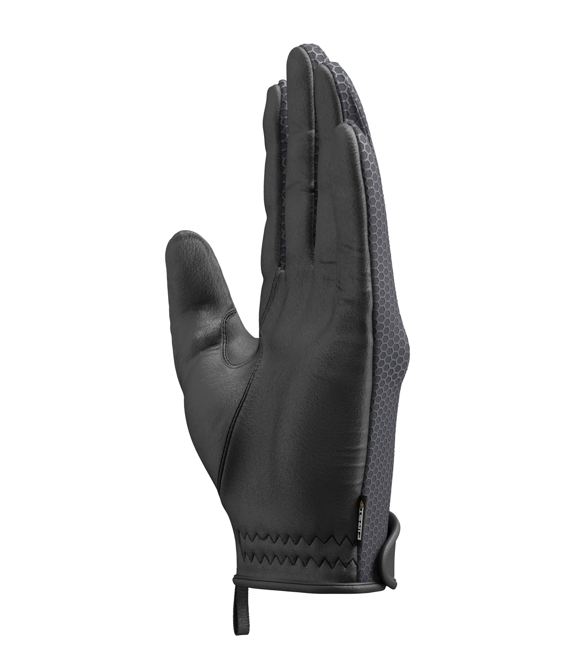 Angle palm view Men's Slash & Flash Protective Knuckle Glove in black |color_black