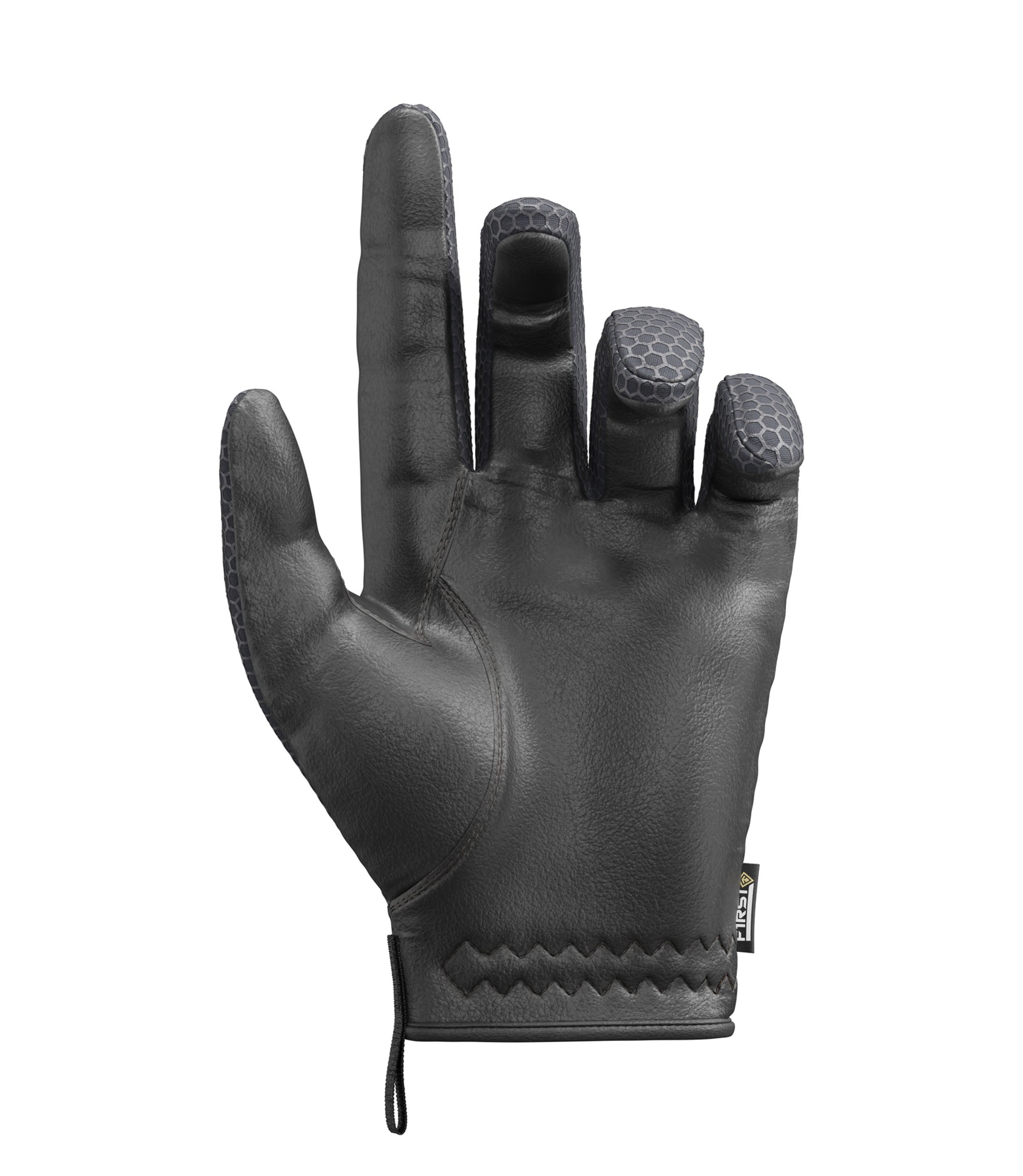 Palm half close of Men's Slash & Flash Protective Knuckle Glove in Black |color_black