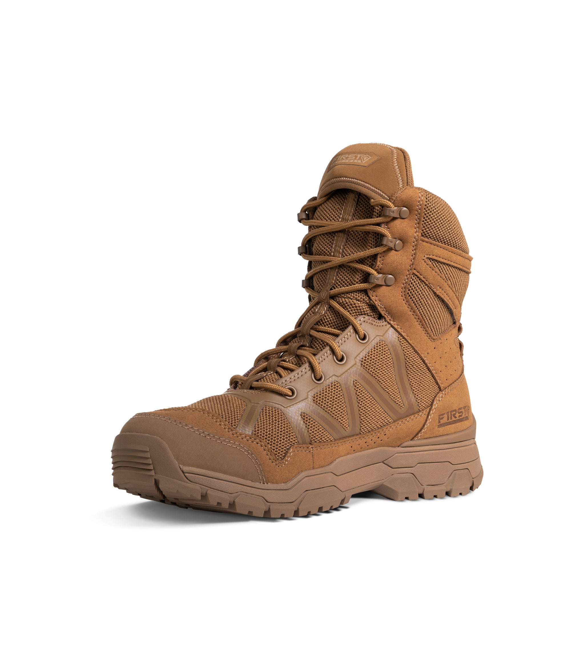 Front 1/4 View of Men's 7" Operator Boot in Coyote|color_coyote