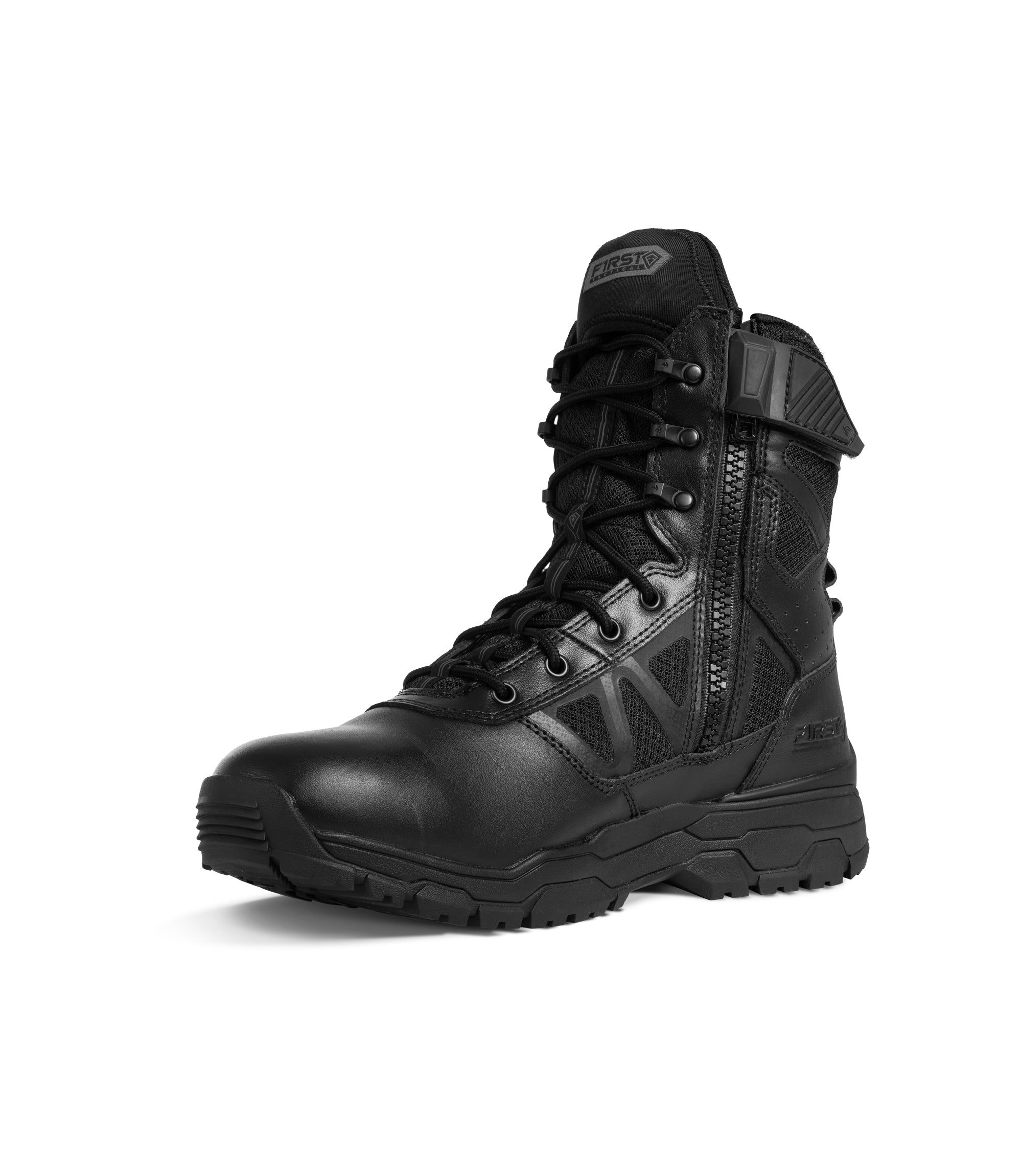 1/4 angle view of Men's Urban Operator Side-Zip Boot in color black|color_black