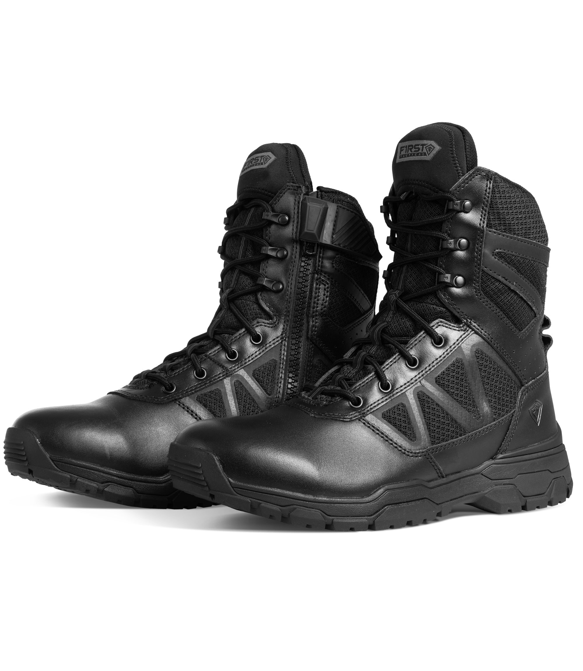 Side by side view of Men's Urban Operator Side-Zip Boot in color black|color_black