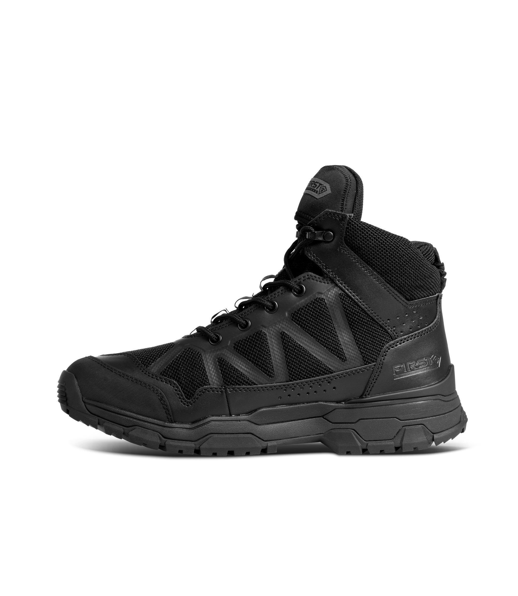 Left side view of Men's 5" Operator Mid in color black|color_black
