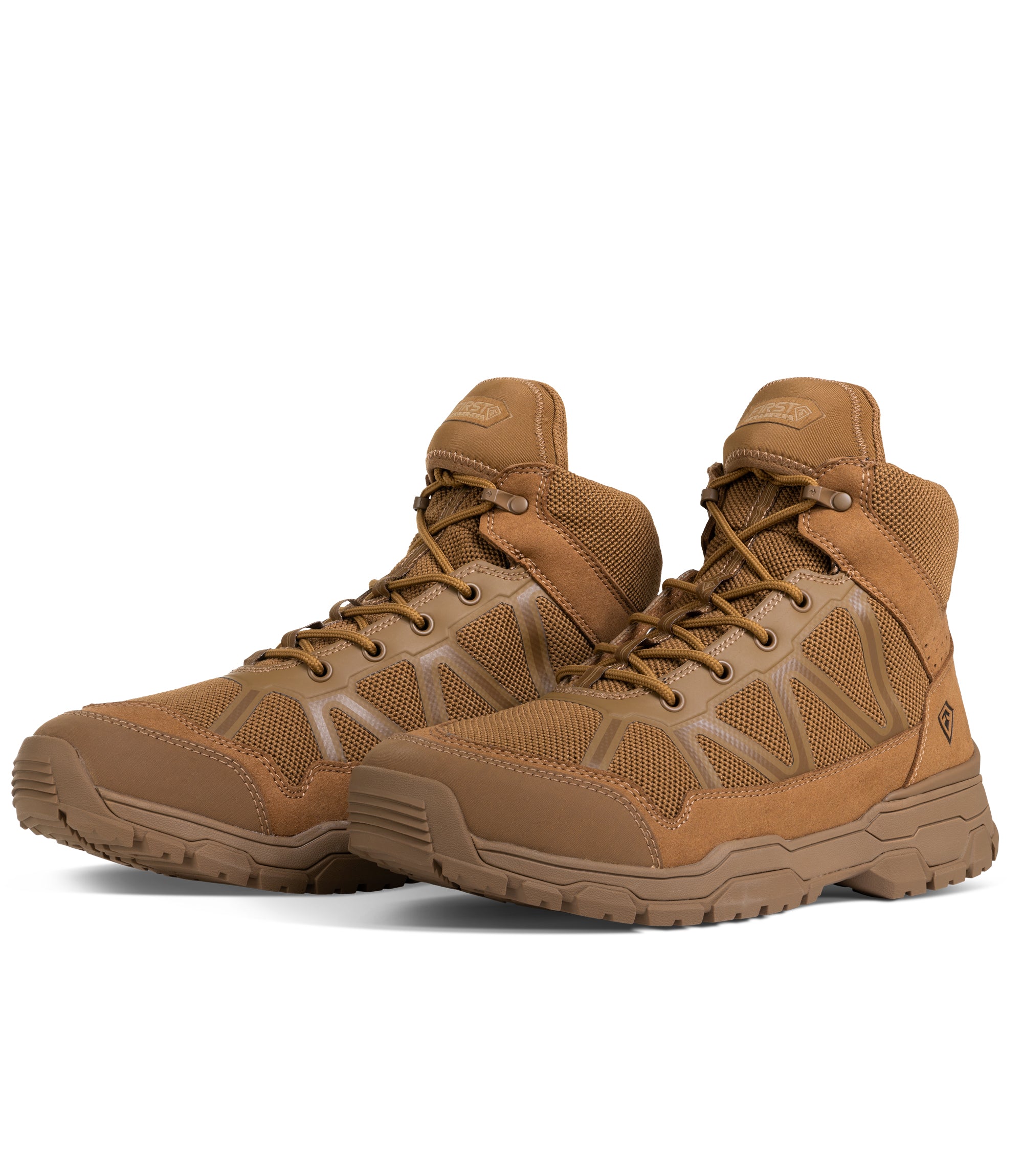 Side by side view of Men's 5" Operator Mid in color Coyote|color_coyote