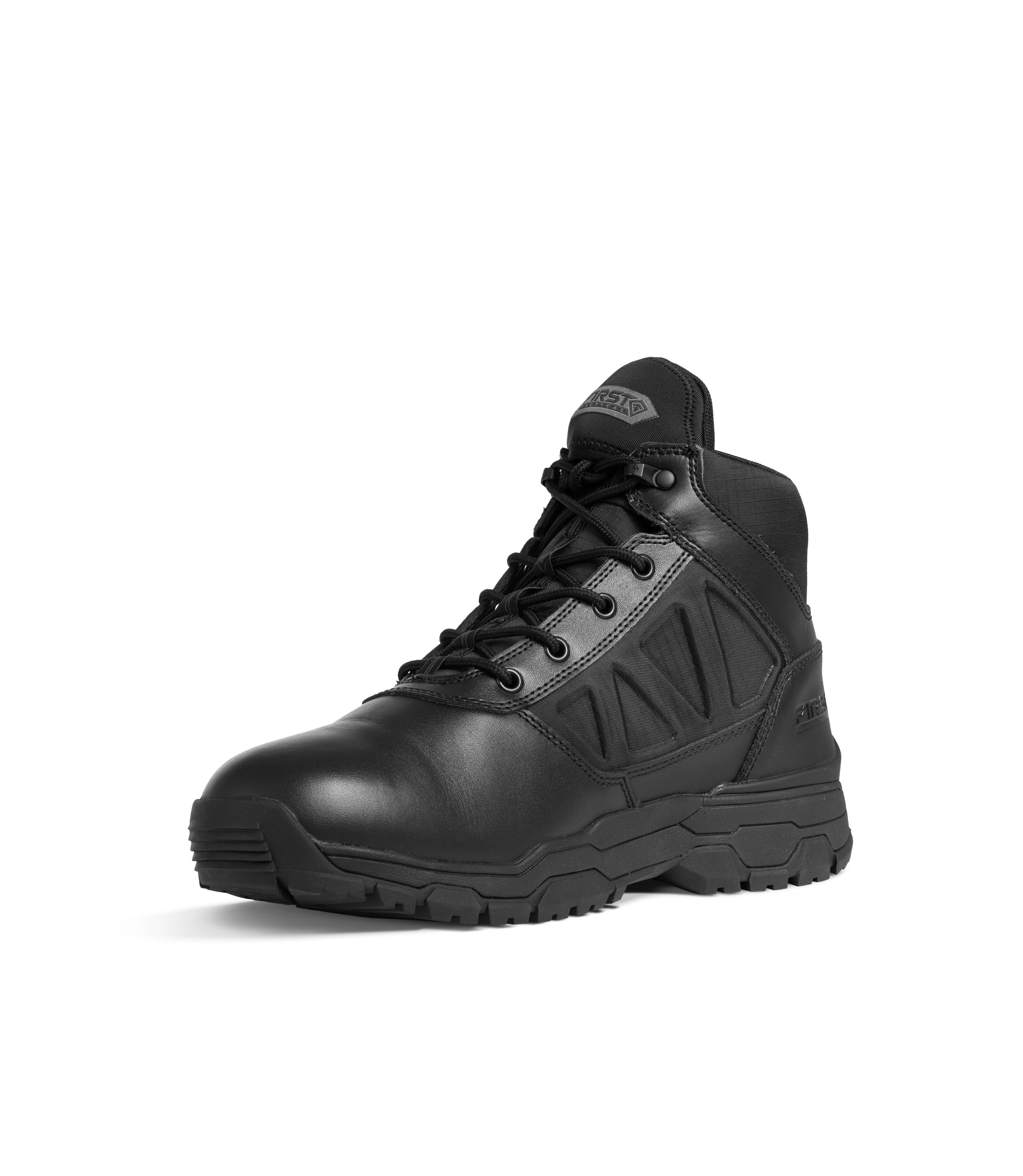 1/4 angle view of Men's 5“ Urban Operator H₂O Mid boot in color black|color_black
