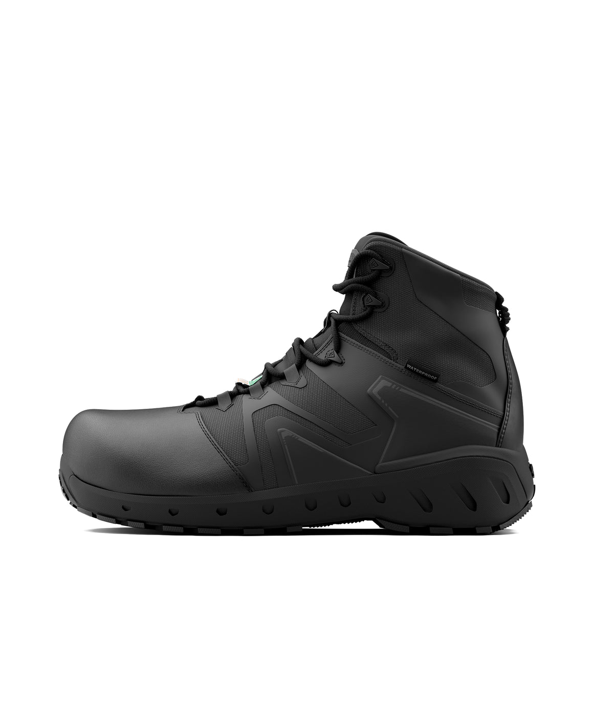 Right side view of 5 inch AERO-TAC polishable side-zip SCA Mid boot in Black|color_black