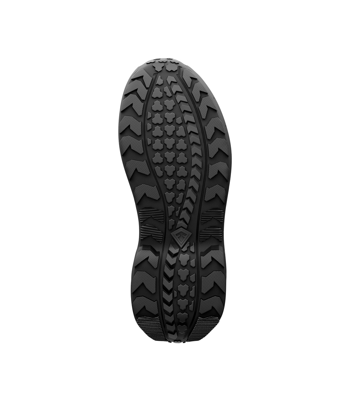 Bottom sole view of 5 inch AERO-TAC polishable side-zip SCA Mid boot in Black|color_black