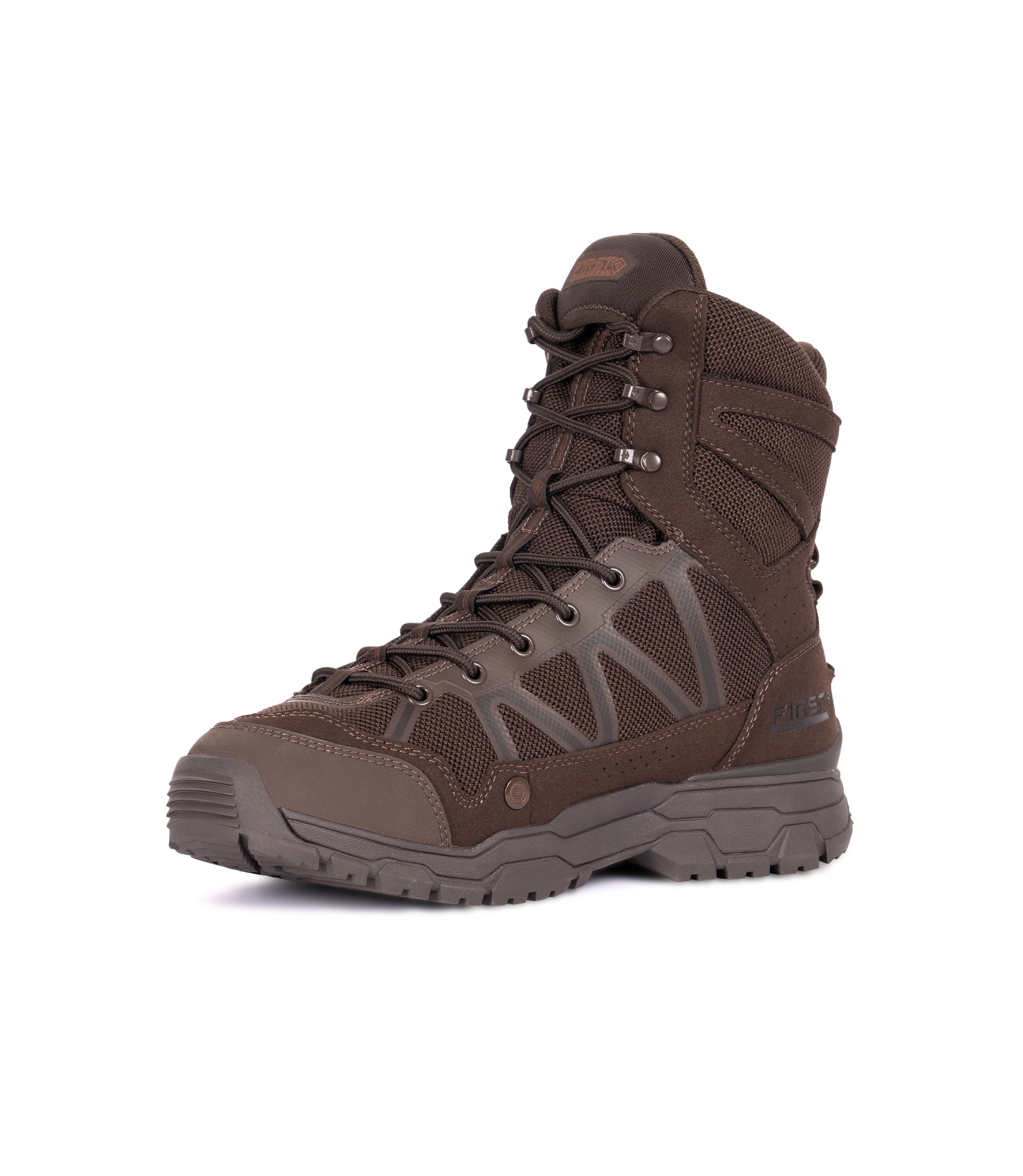 Side view photo of Men's 7" Operator Boot STS in color Burro Brown|color_burro brown