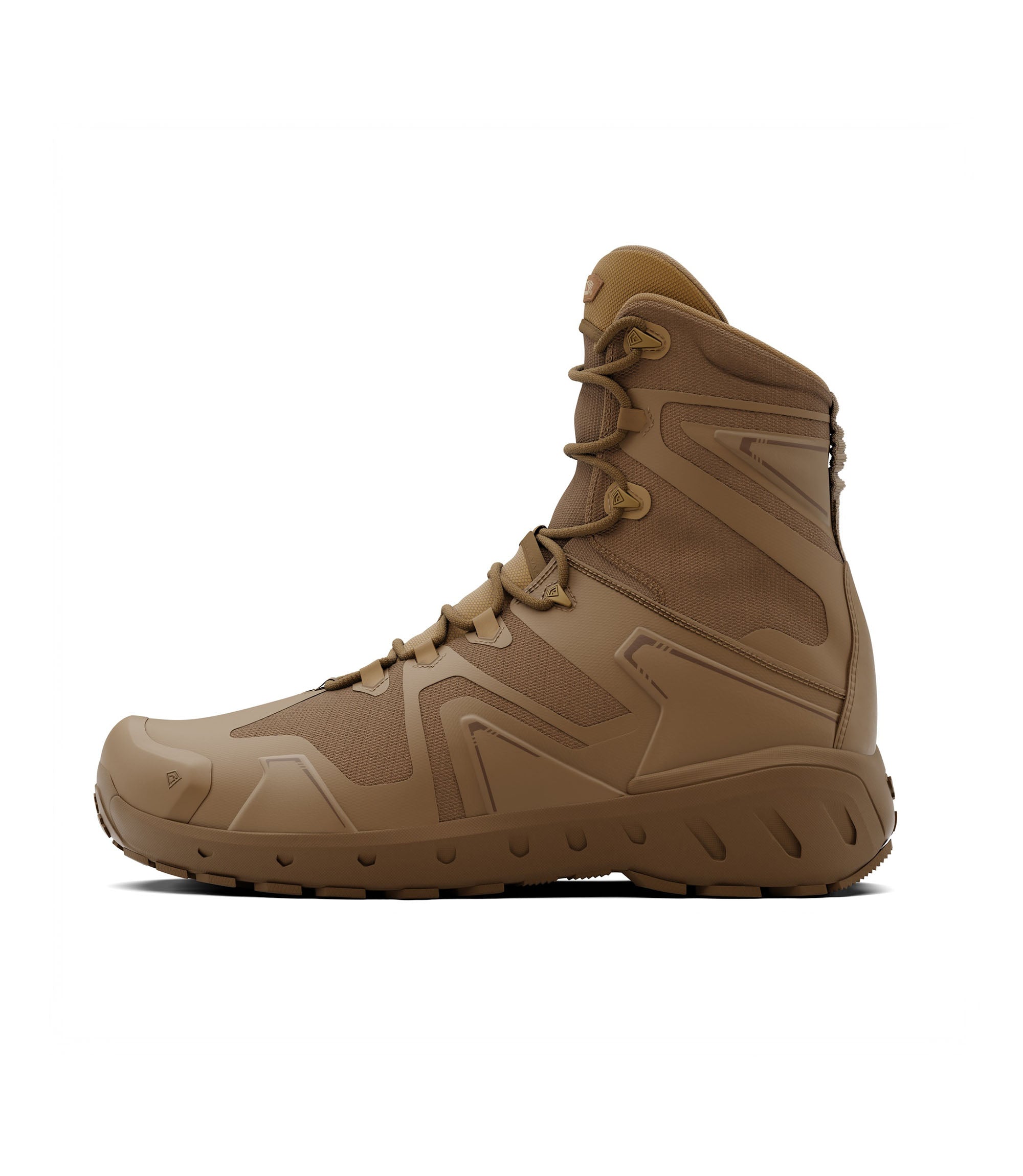 Right side view of 8 inch side-zip boot in color coyote|color_coyote