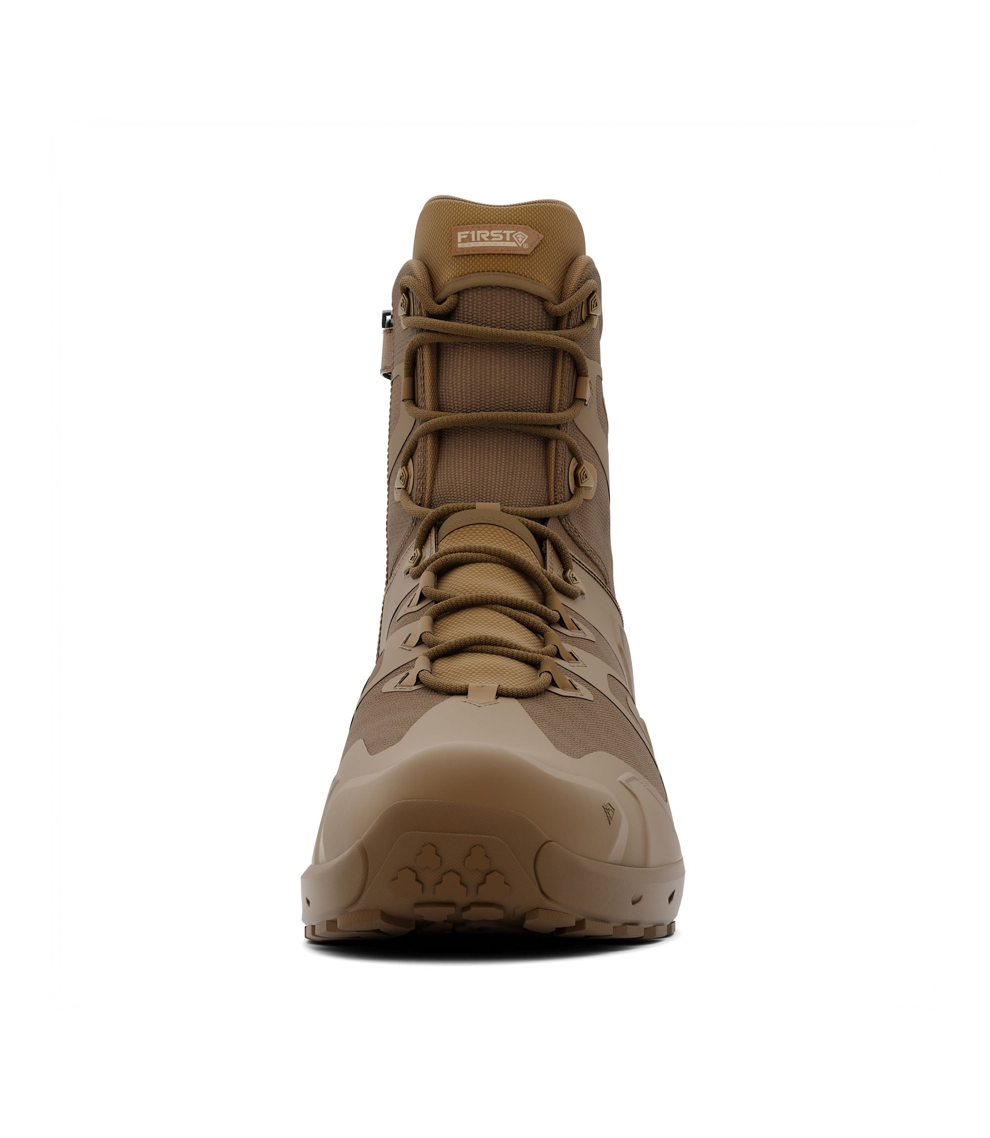Front view of 8 inch side-zip boot in color coyote|color_coyote