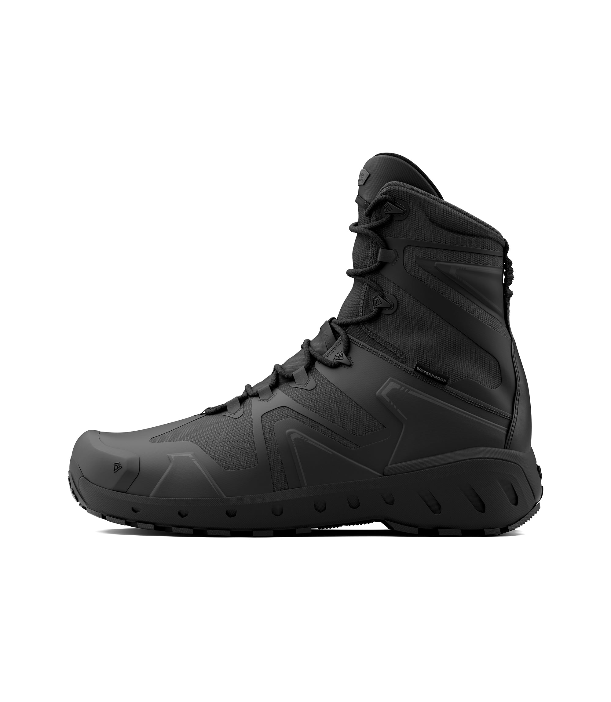Side view photo of Men's 8" AERO-TAC™ H₂O Side-Zip Boot in black|color_black