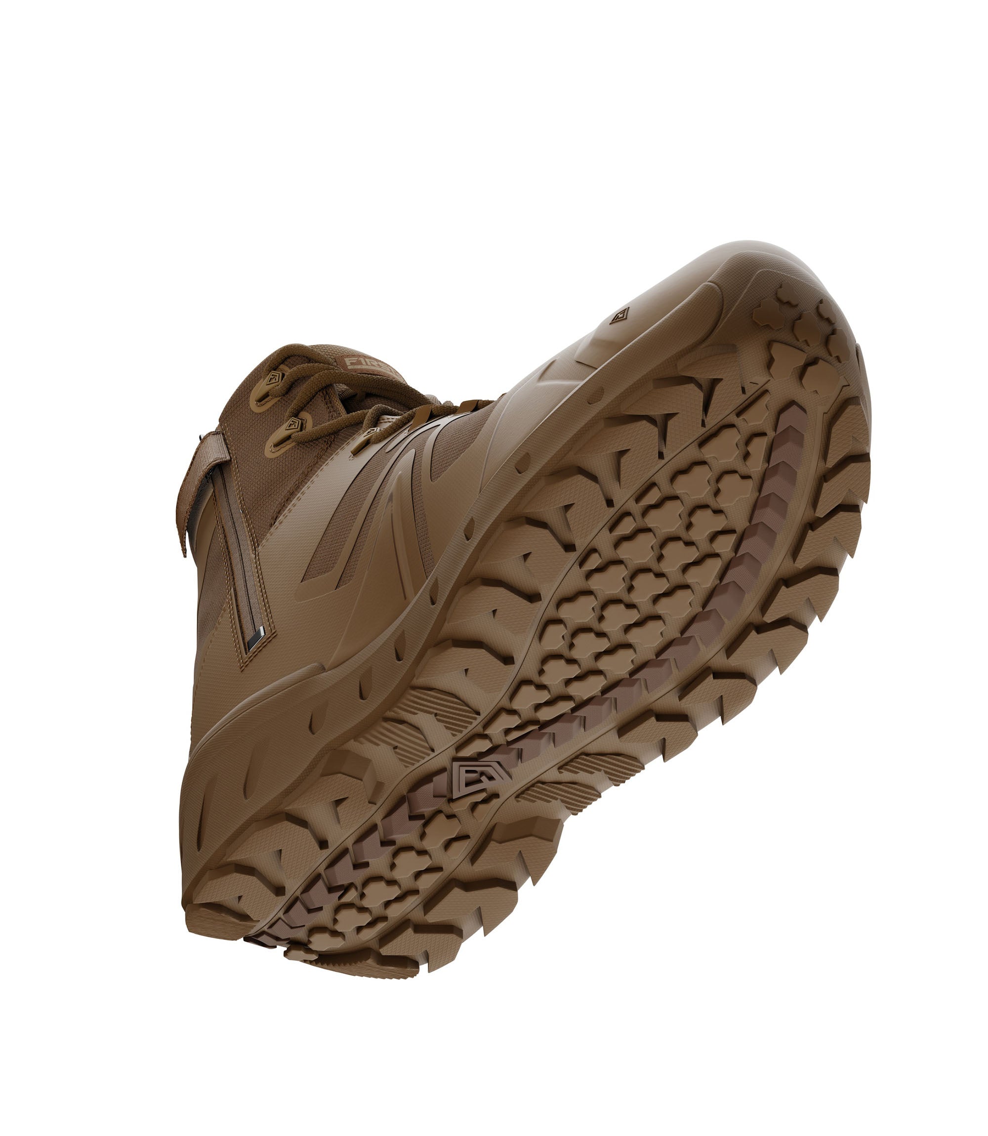 Bottom side view of 5 inch side-zip mid boot in color coyote|color_coyote