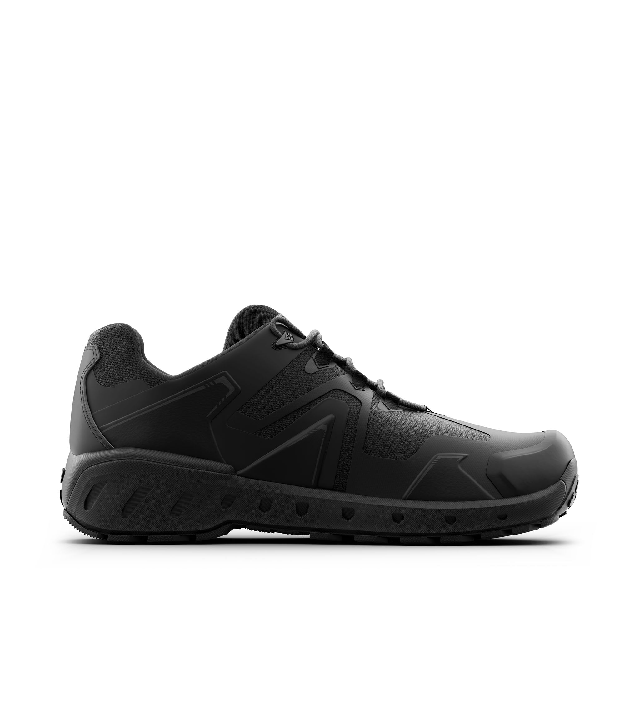 Side view photo of Men's 3" AERO-TAC™ Low Shoe in color black|color_black