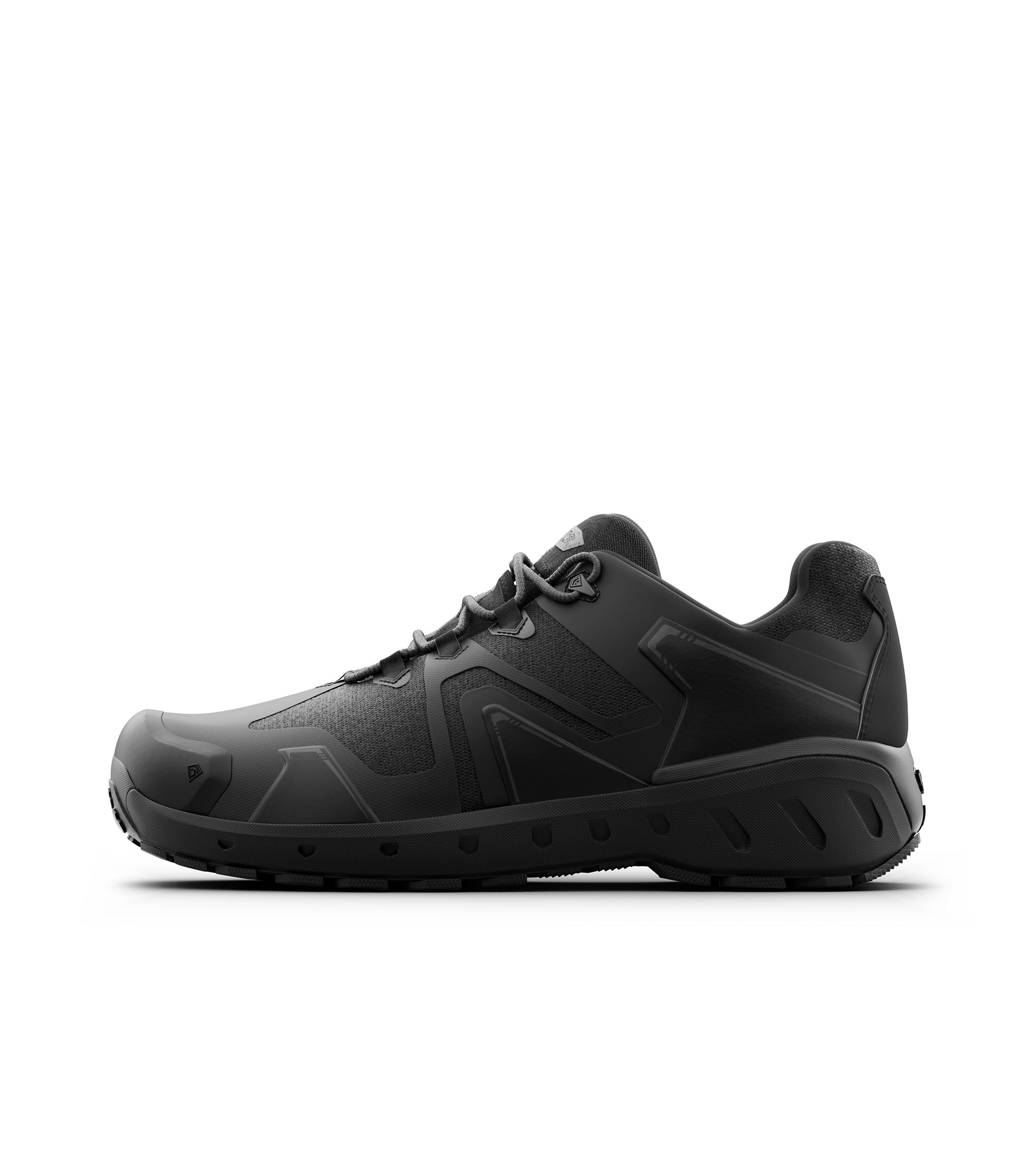 Side view photo of Men's 3" AERO-TAC™ Low Shoe in color black|color_black