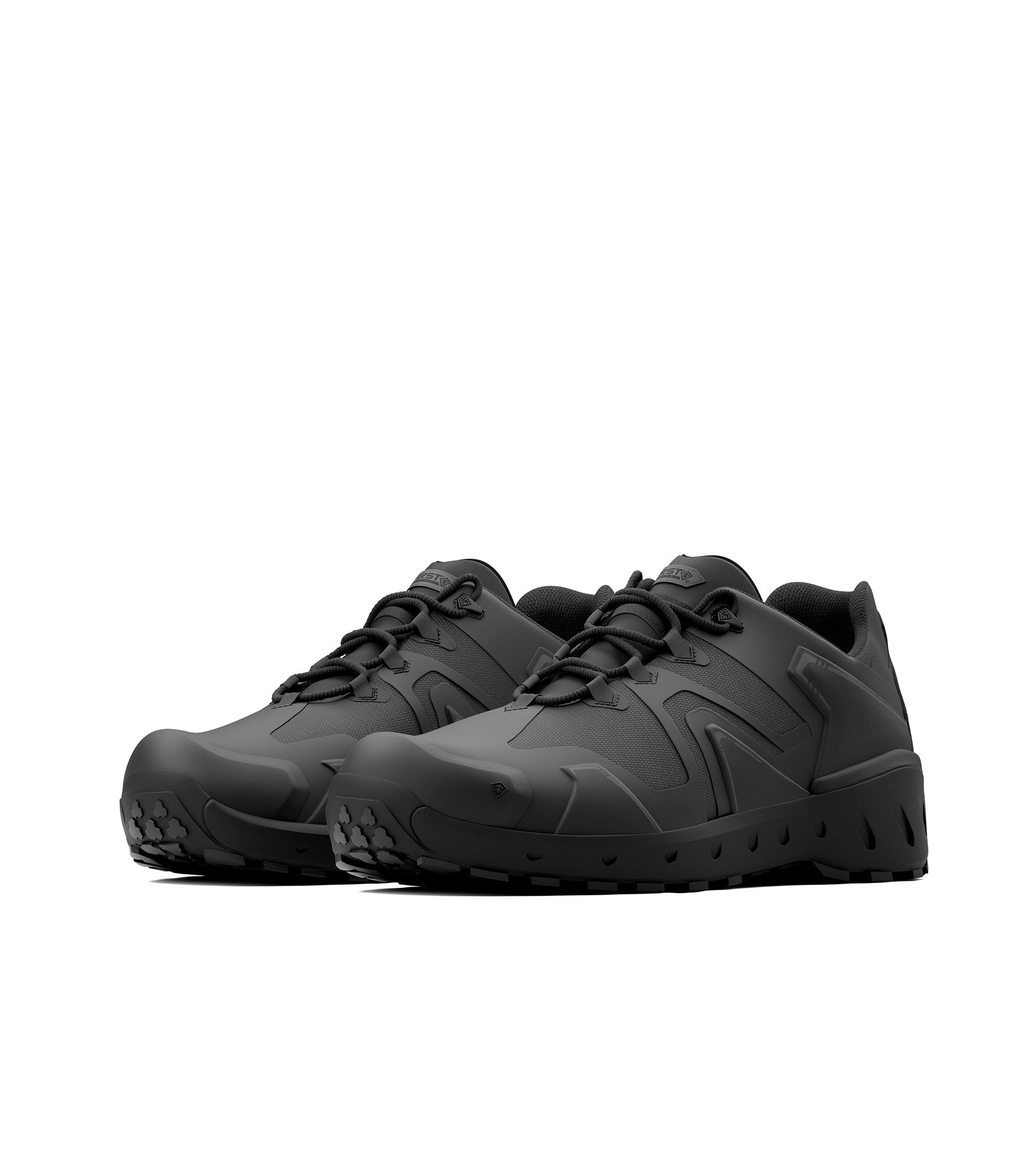 Side-by-side photo of Men's 3" AERO-TAC™ Low Shoe in color black|color_black