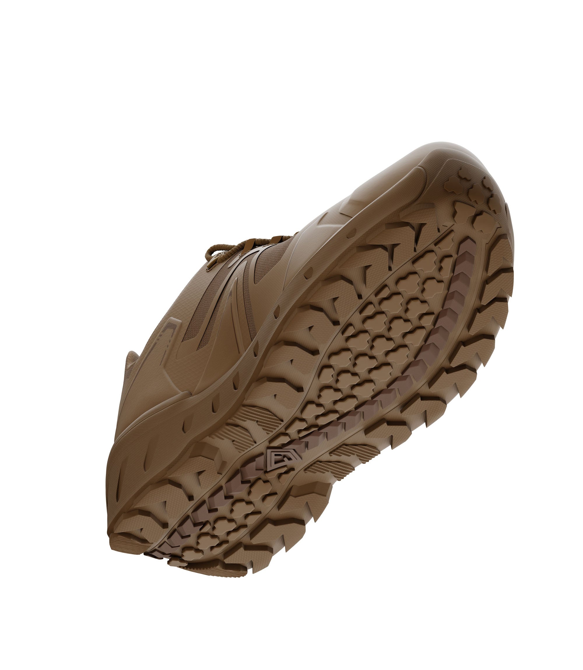 Bottom side view of 3 inch AERO-TAC low boot in color coyote|color_coyote