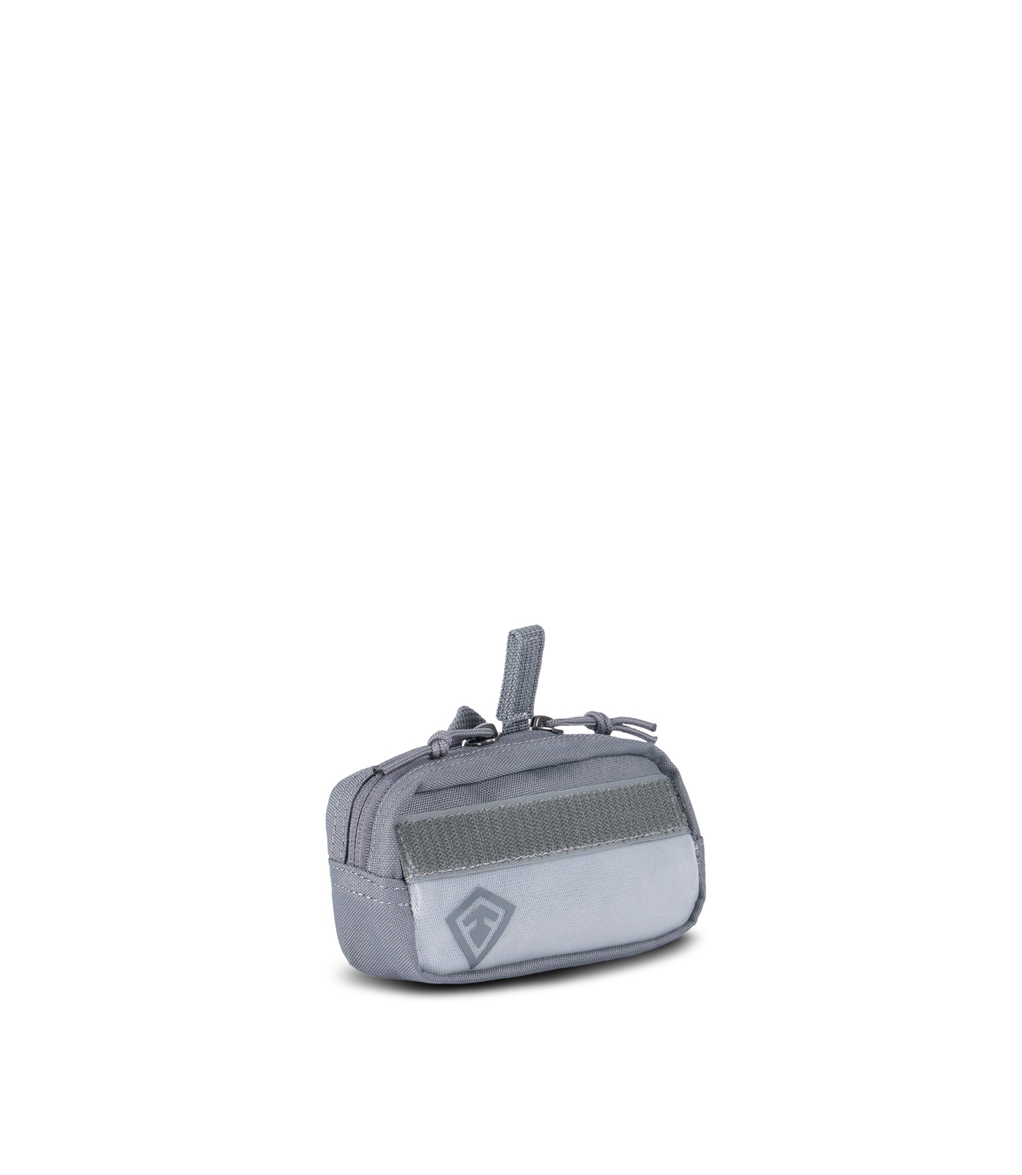 1/4 front side view of 6 X 3 Velcro Pouch in Asphalt |color_asphalt