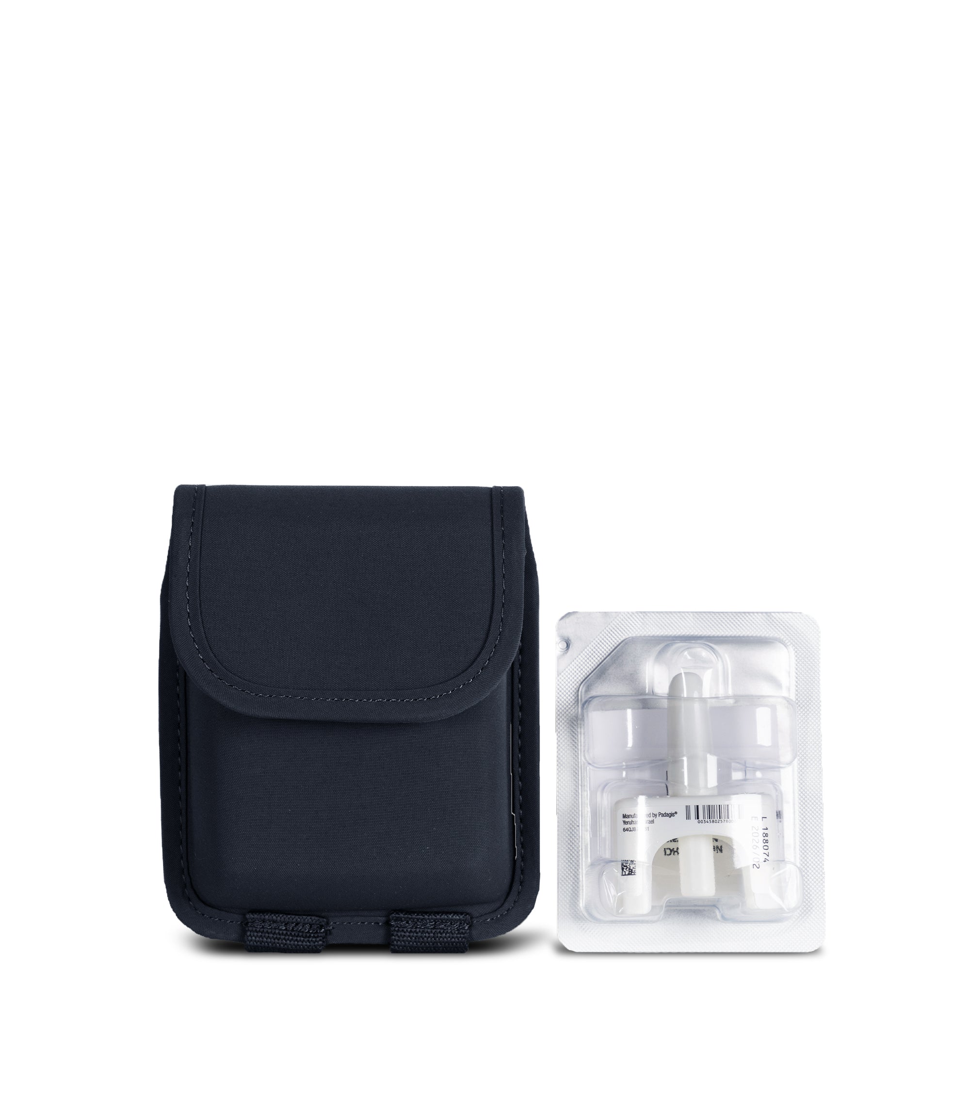 Side by side view of Pro Duty narcan case and narcan in the color midnight navy|color_midnight navy