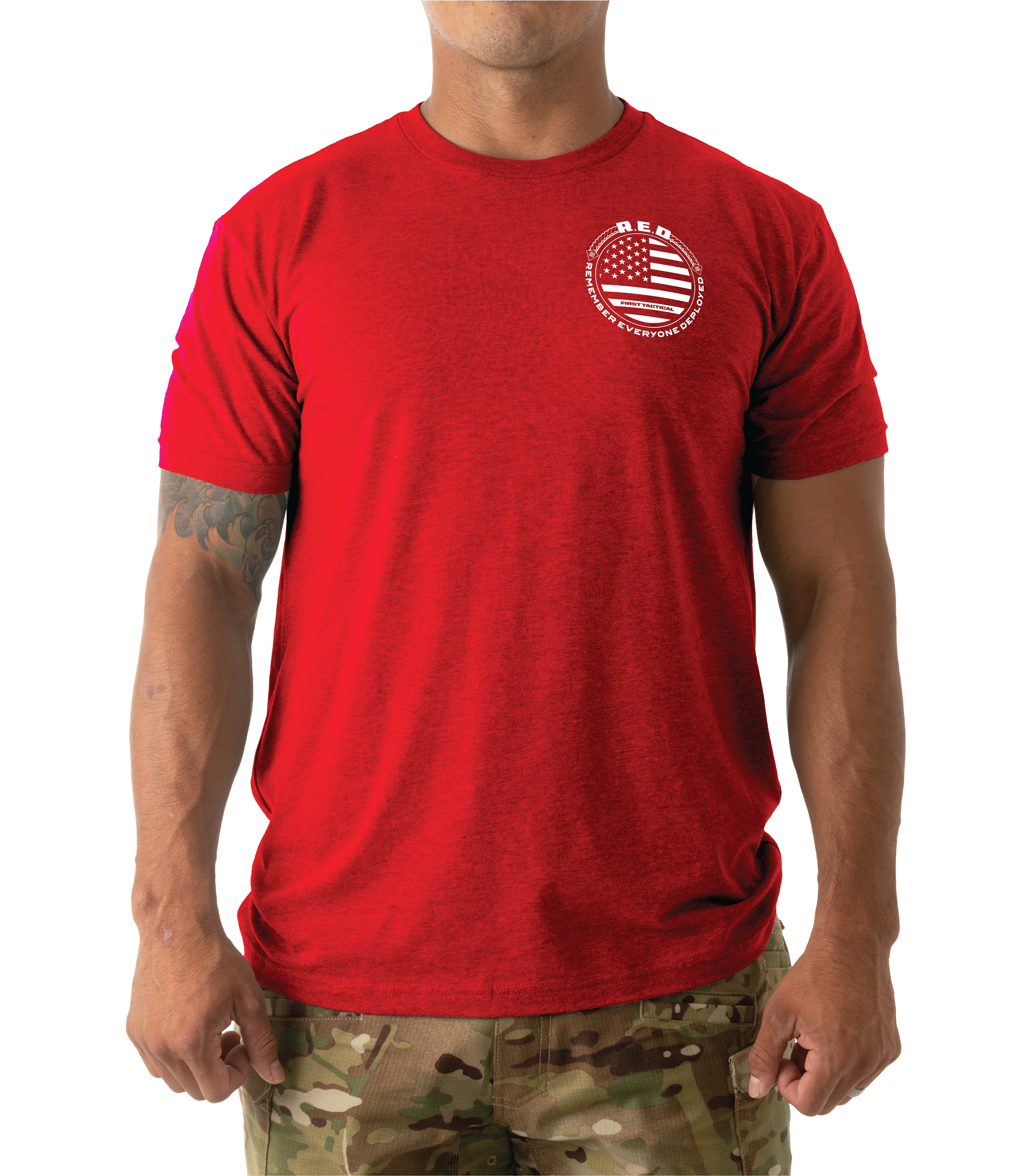 Front of R.E.D T-Shirt in Red |color_red