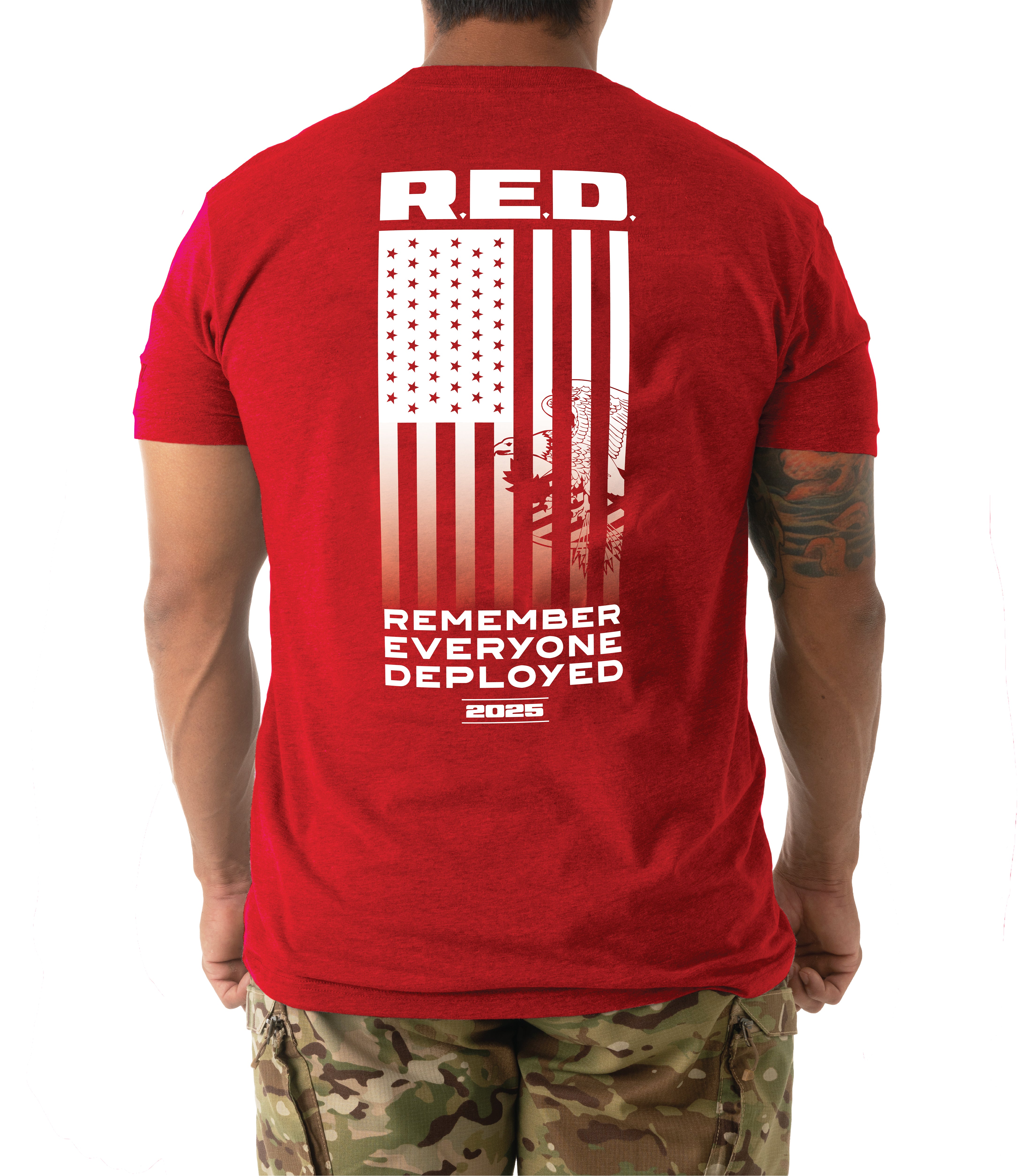 Back of R.E.D T-Shirt in Red |color_red