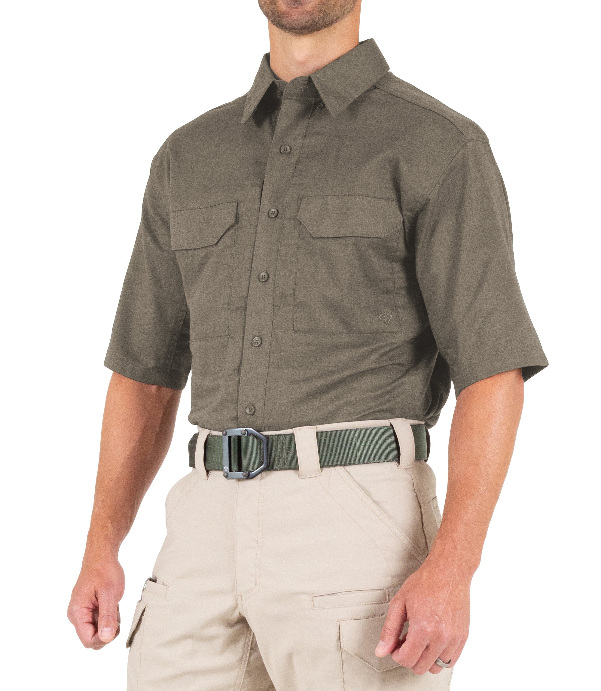 Side of Men's V2 Tactical Short Sleeve Shirt in Ranger Green |color_ranger green