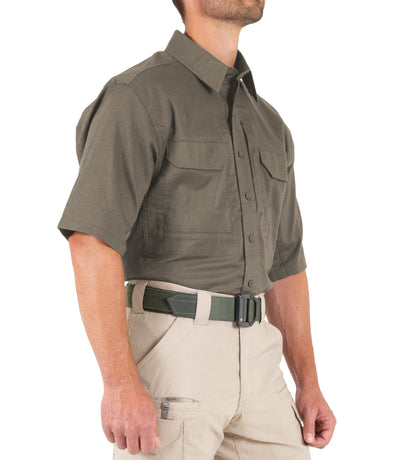 Side of Men's V2 Tactical Short Sleeve Shirt in Ranger Green