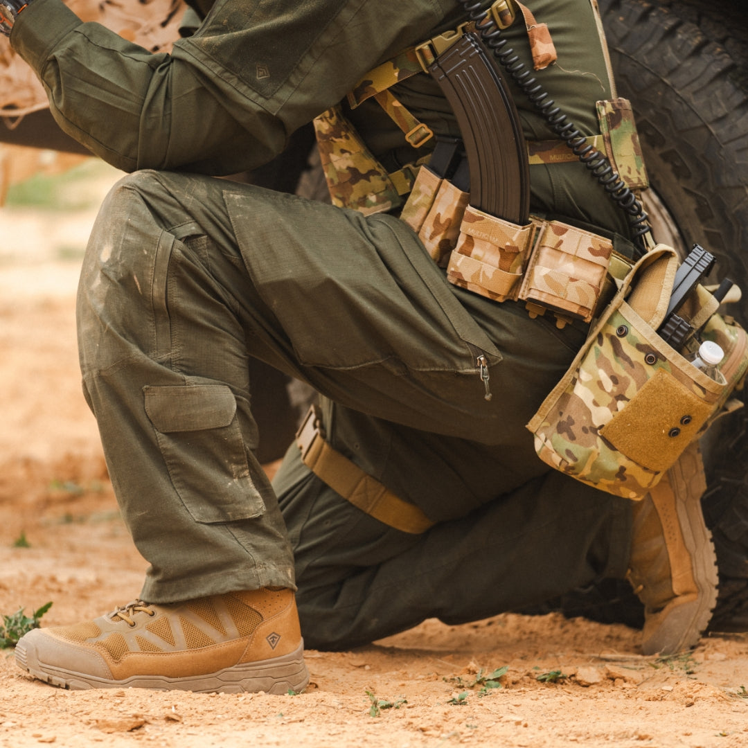 Image of a man wearing defender pant